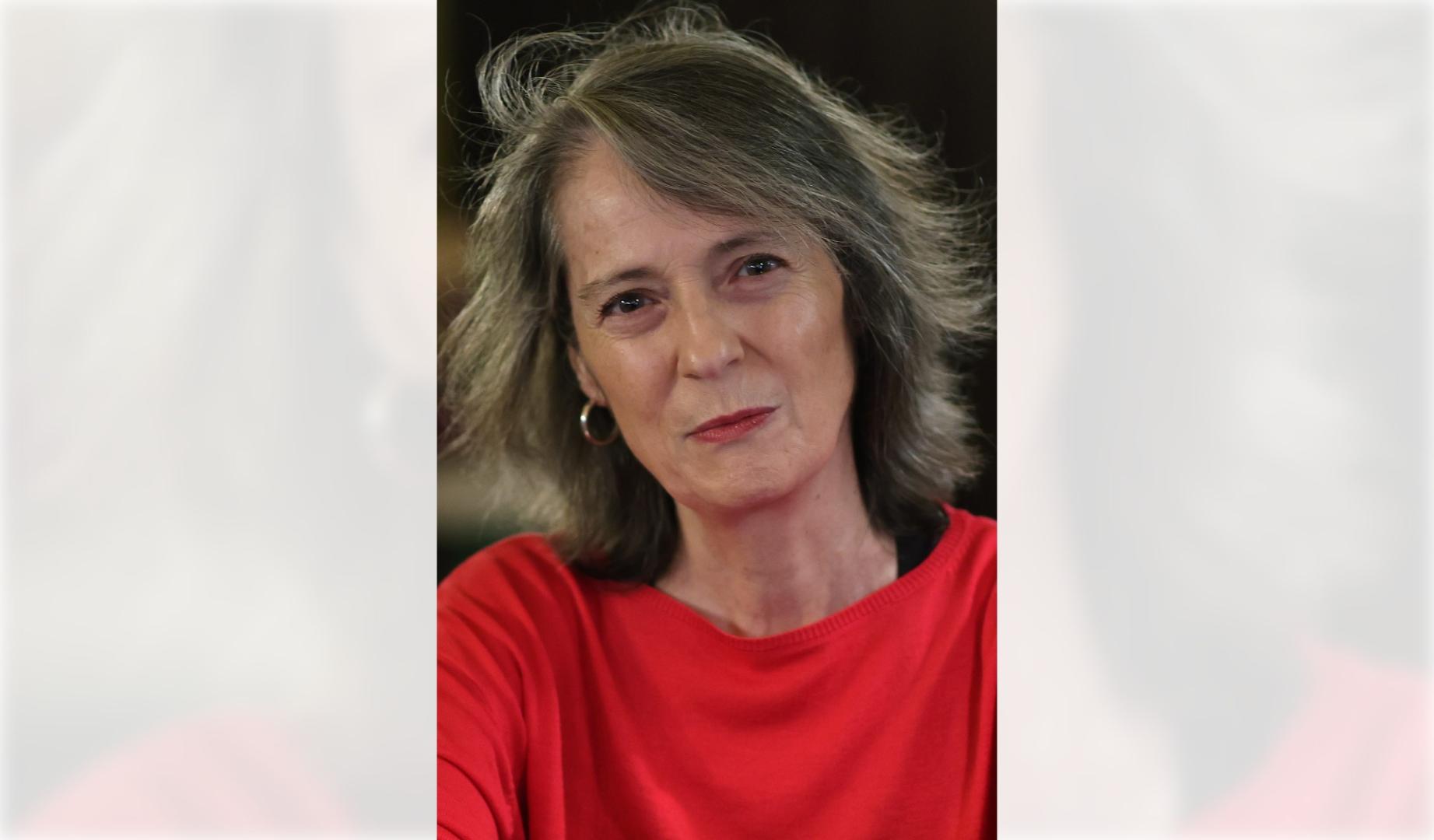 La escritora madrileña, fotografiada el 7 de junio en Pamplona, poco antes de su cita en la Feria del Libro de Navarra