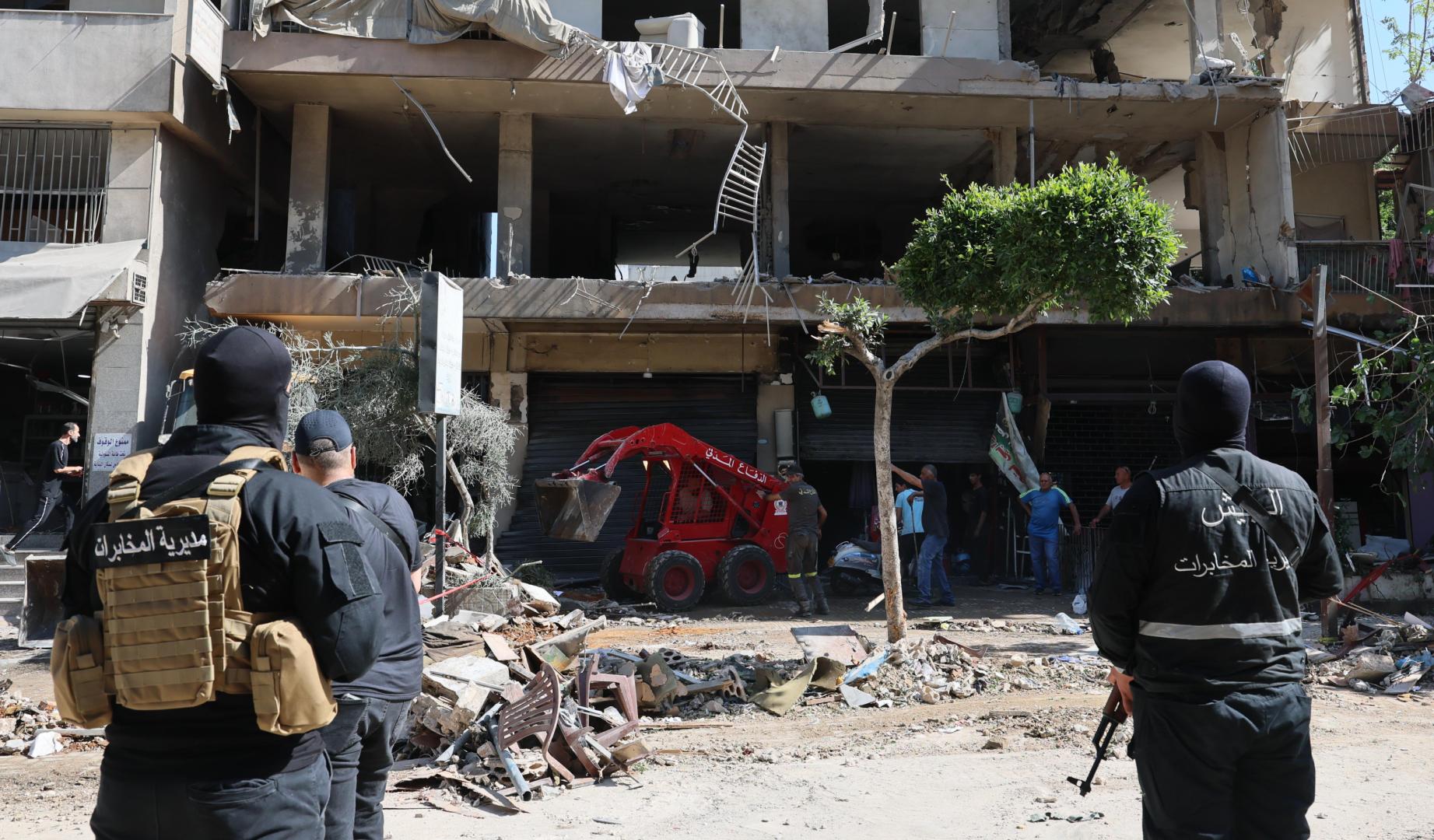Efectos del último bombardeo israelí en Beirut