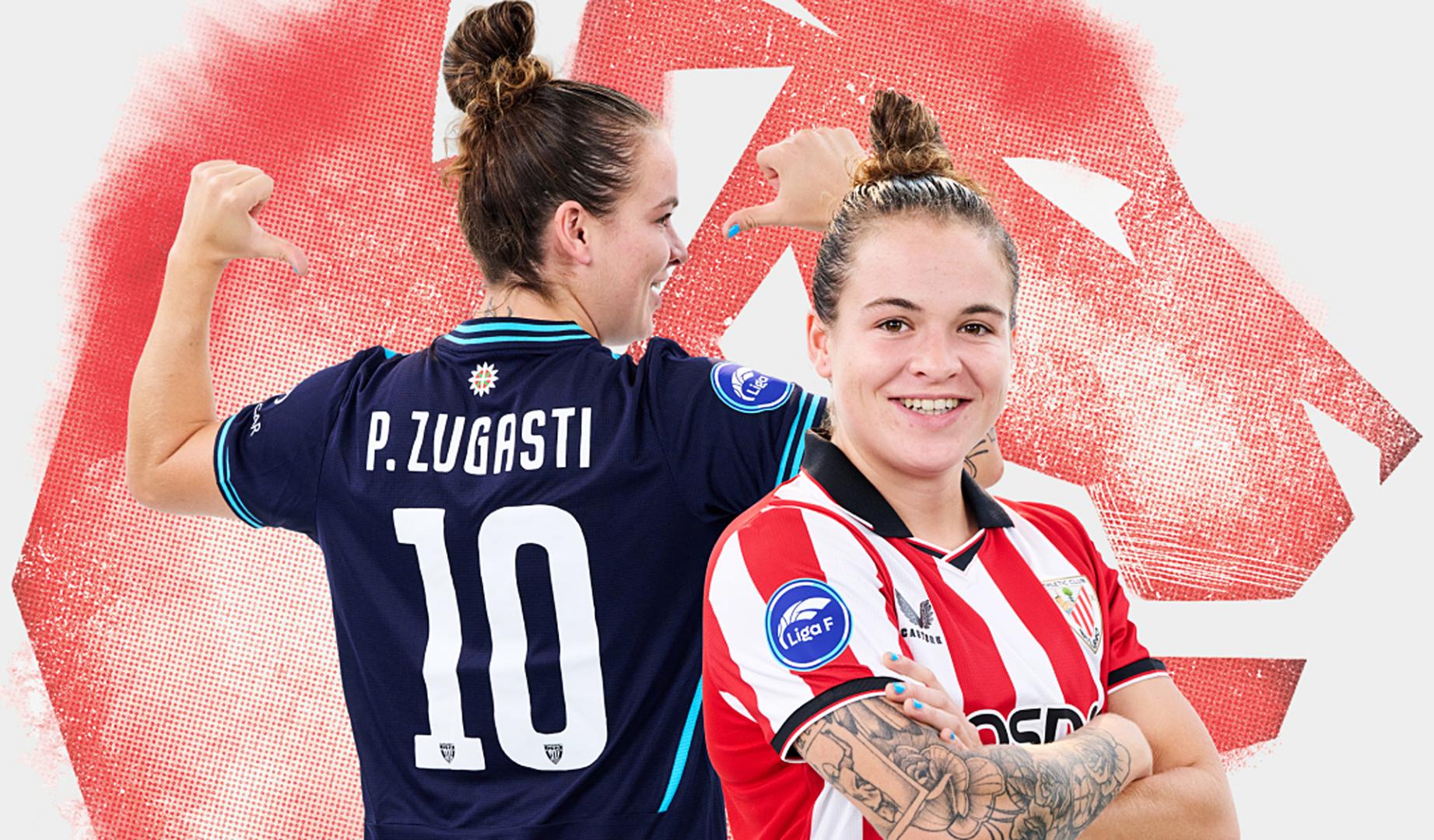 Patri Zugasti, en la imagen publicada por su club anunciando la renovación hasta 2027