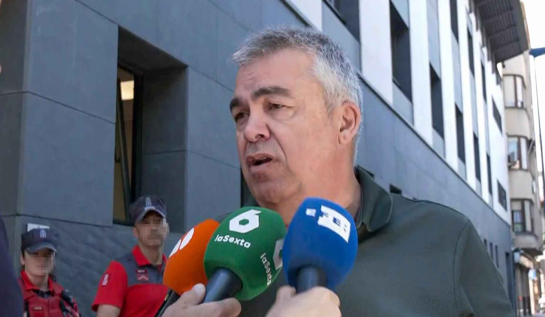 Santos Cerdán, a la salida de los juzgados de Tafalla