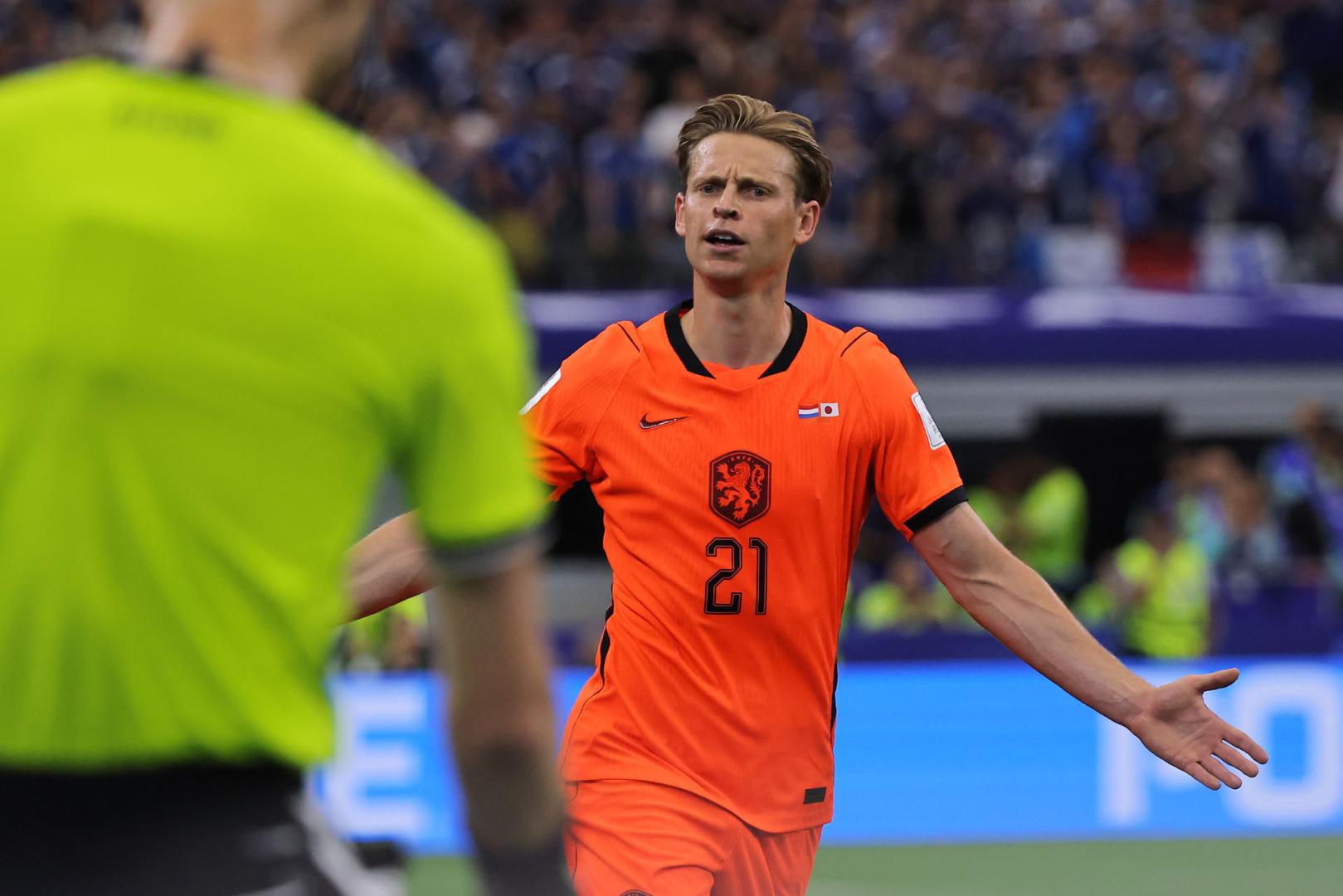 Frenkie de Jong, durante el partido de Países Bajos ante Japón