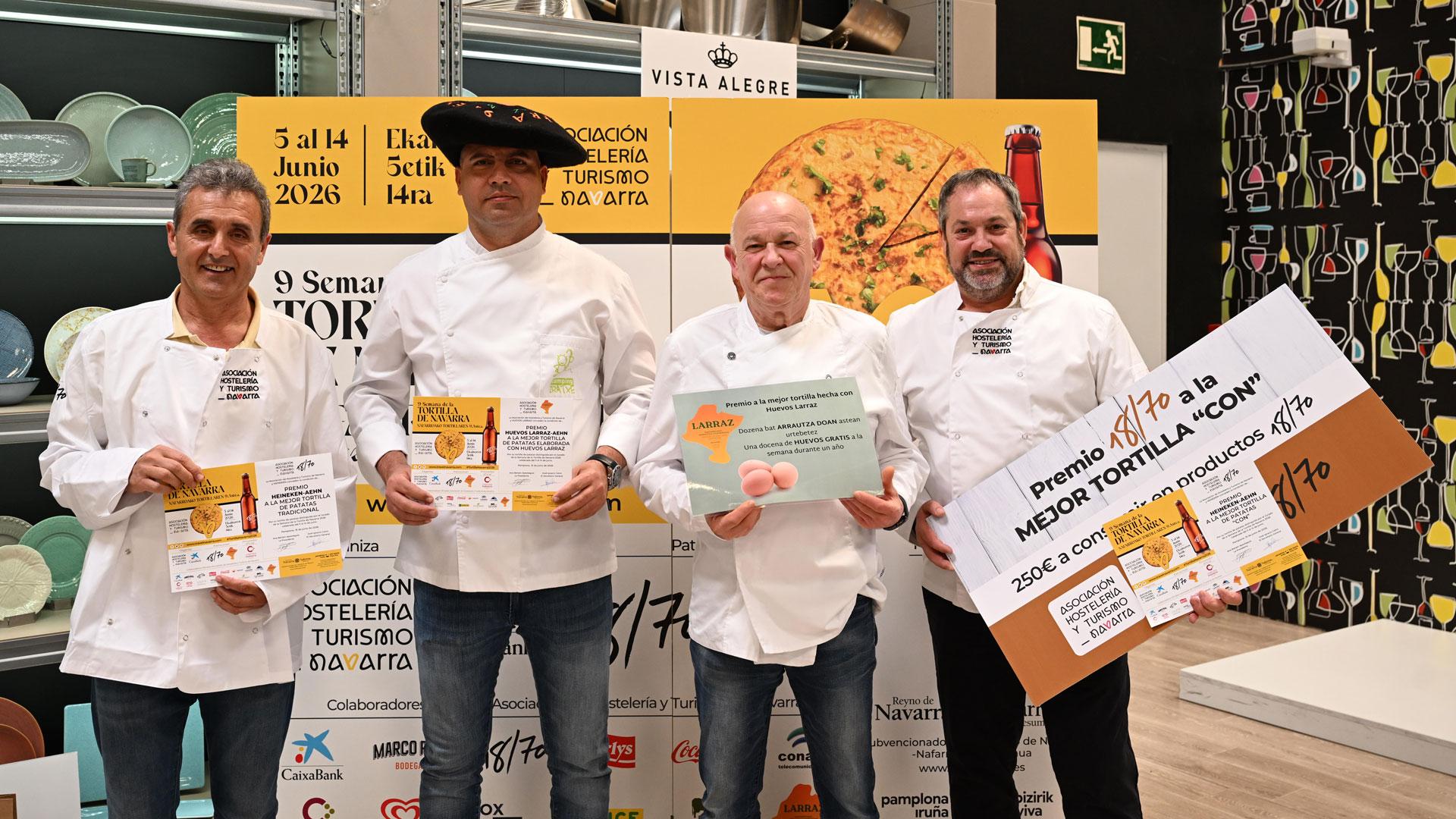 Foto de familia de los ganadores de la 9ª Semana de la Tortilla de Navarra