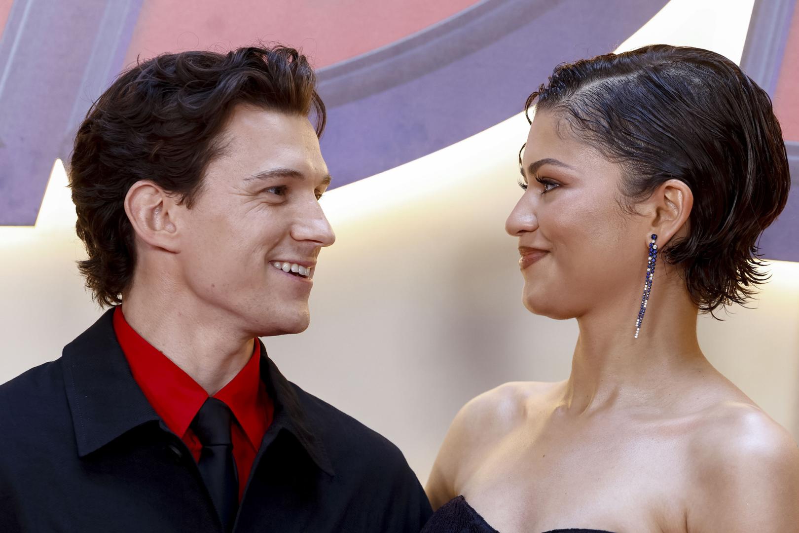 Tom Holland y Zendaya, durante la presentación en Madrid de 'Spider-Man: Brand new day'