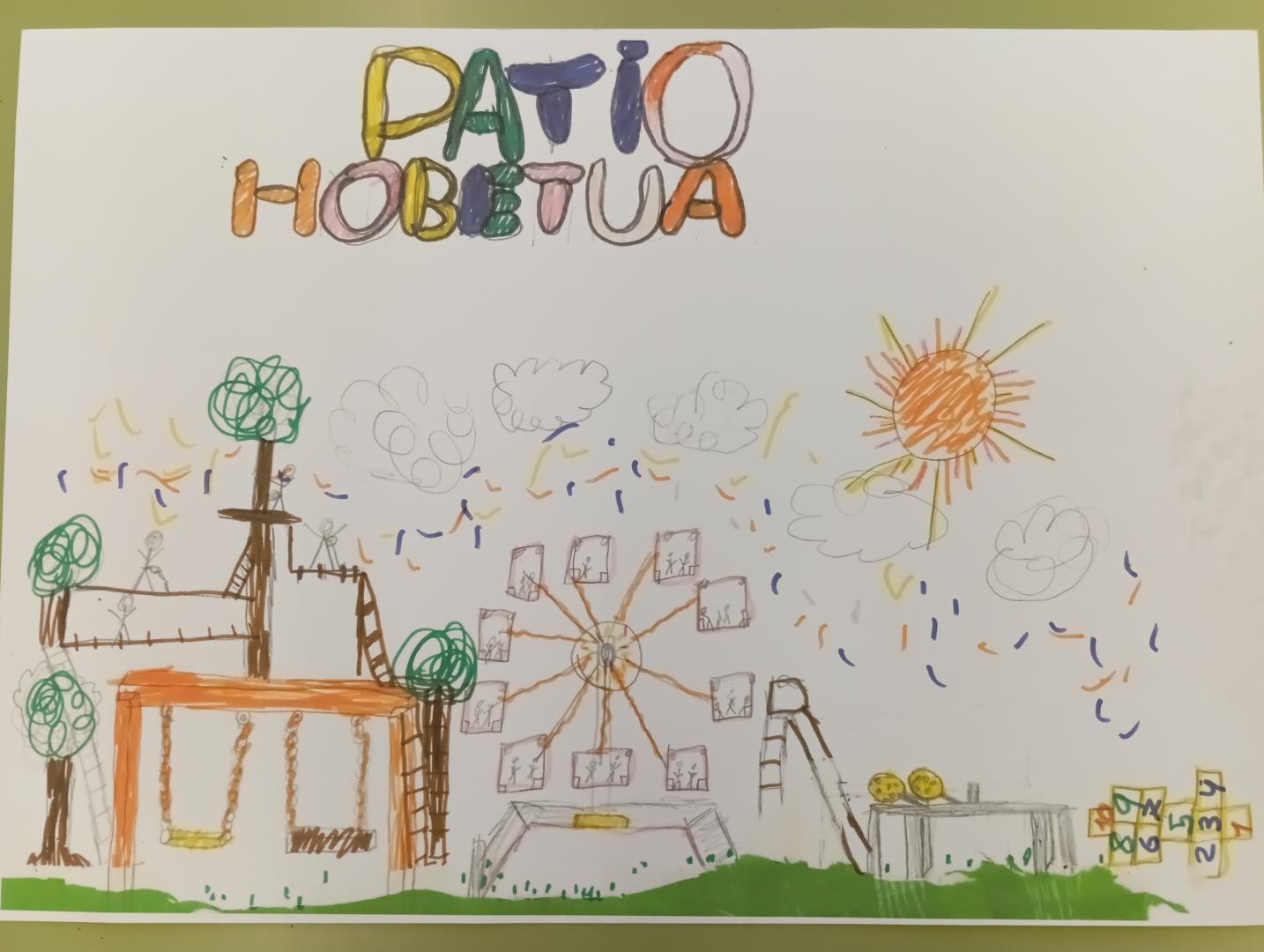 Dibujo de Gari Arregui presentado por 4ºA para la candidatura del Chupinazo Txiki 2026.