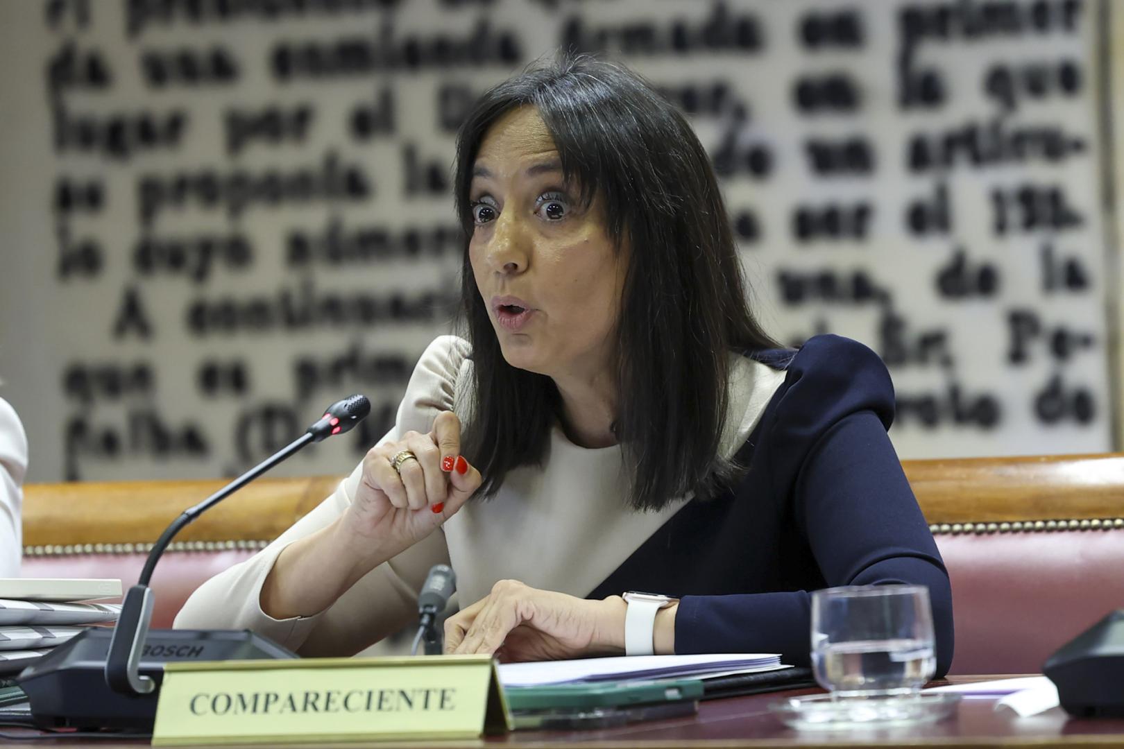 La directora general de la Guardia Civil, Mercedes González, interviene en su comparecencia, a petición del PP, ante la comisión de Interior, este 16 de junio en el Senado