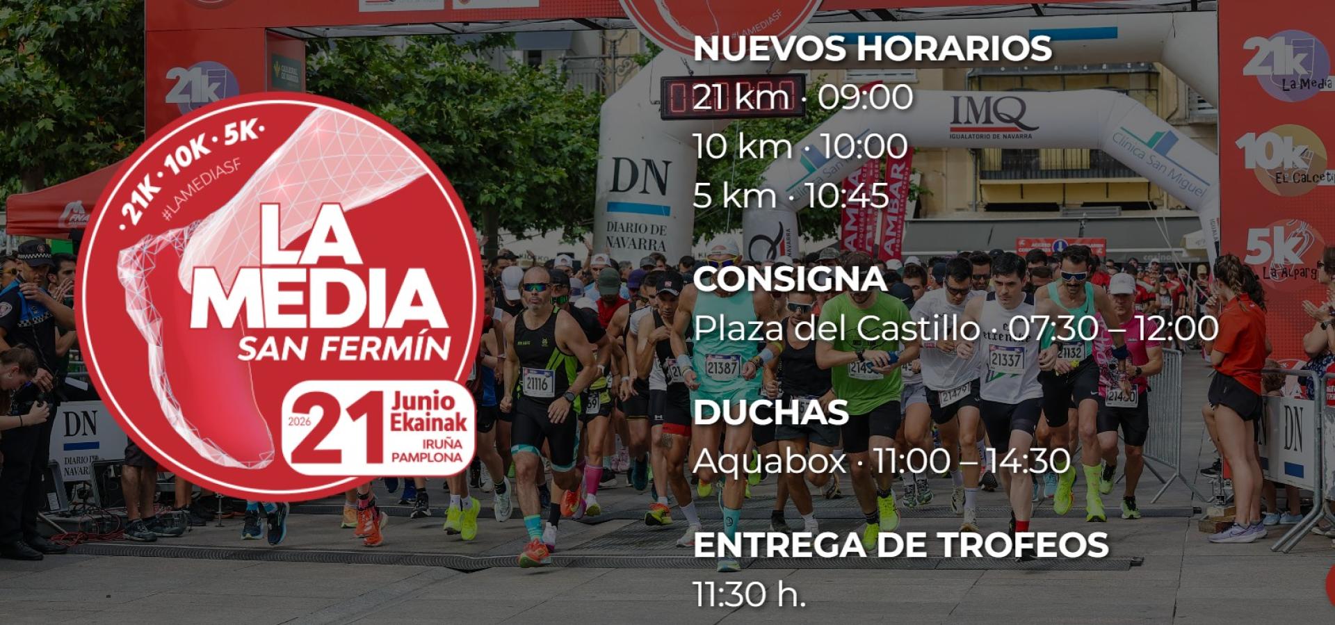 El anuncio de los nuevos horarios y de la adecuación del resto de servicios de La Media San Fermín para este domingo 21.