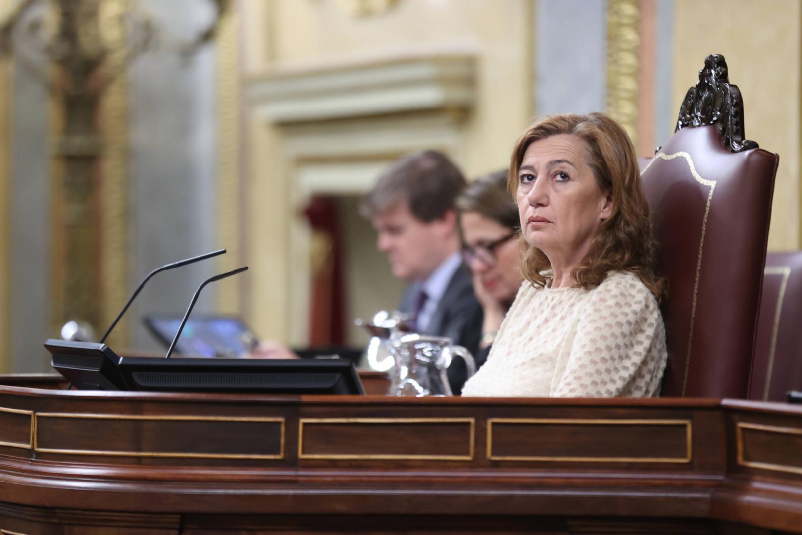 La presidenta del Congreso, Francina Armengol, durante un Pleno del Congreso de los Diputados
