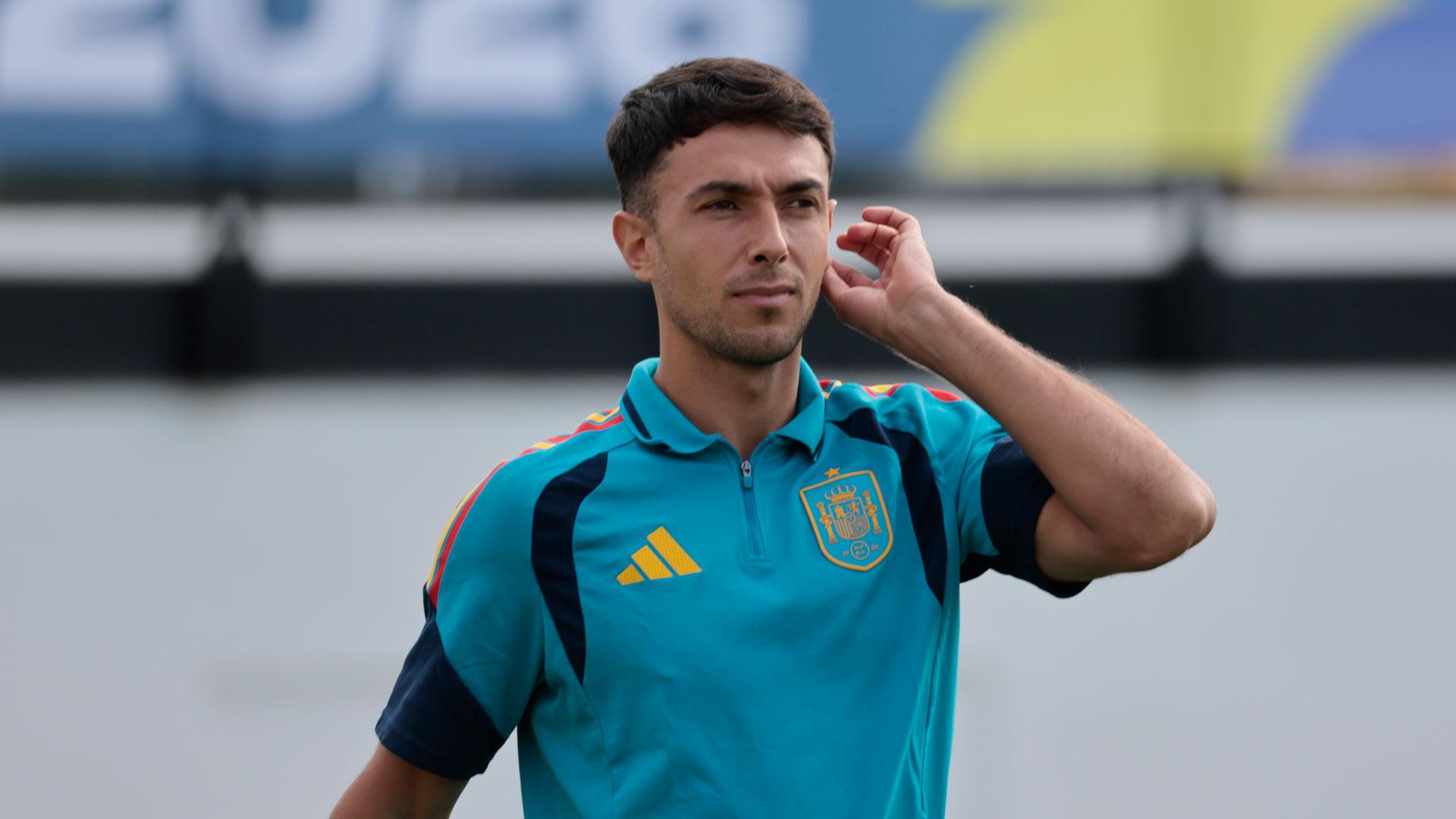 El centrocampista de la selección española Martin Zubimendi este sábado en Atlanta durante el entrenamiento del equipo