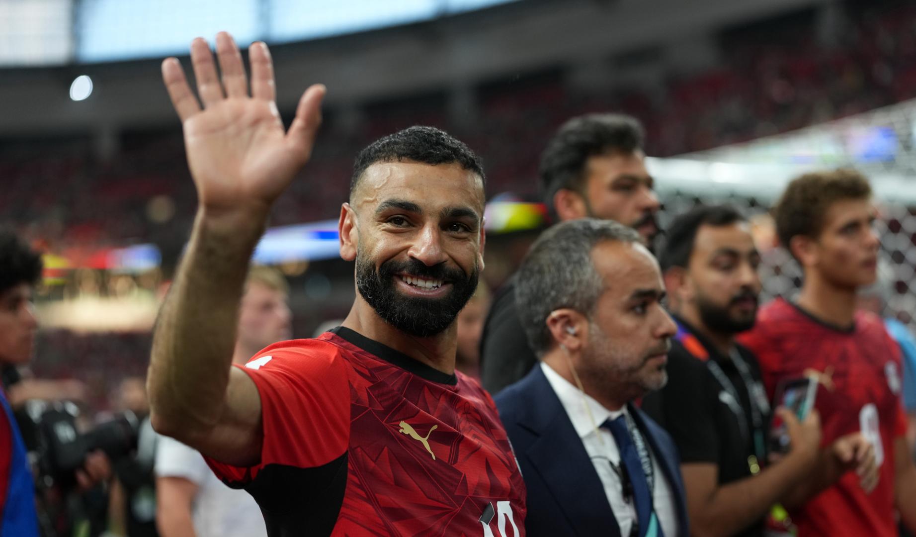 Mohamed Salah celebra el triunfo frente a Nueva Zelanda