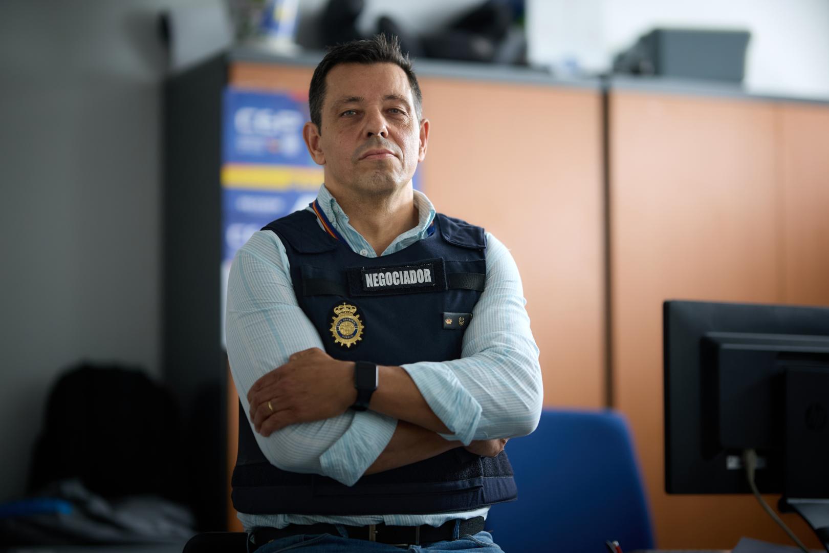 David González Moreno (Lerín, 1973), en la Jefatura Superior de la Policía Nacional en Pamplona, donde trabaja.