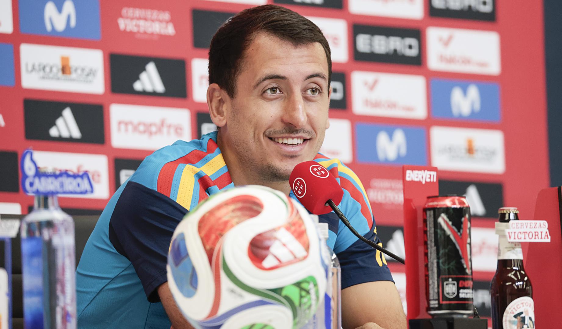 El delantero de la selección española Mikel Oyarzabal durante la rueda de prensa en Chattanooga