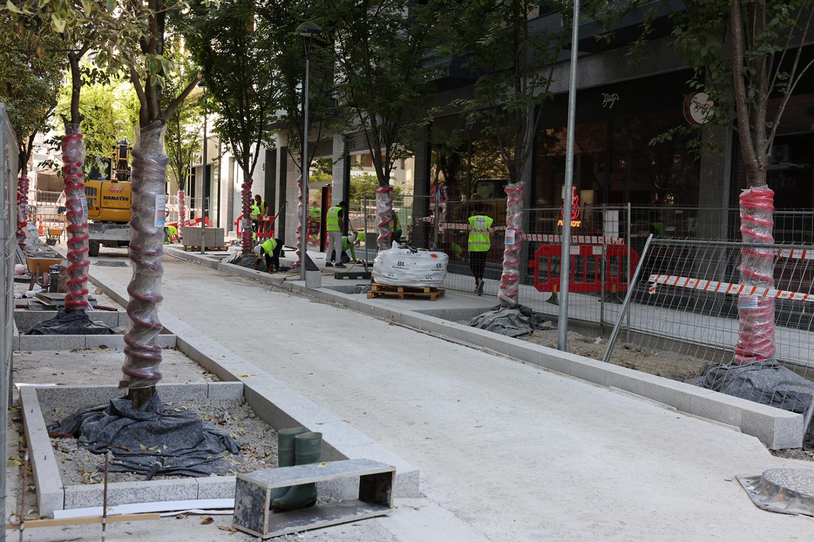 Obras en el Paseo de Sarasate.