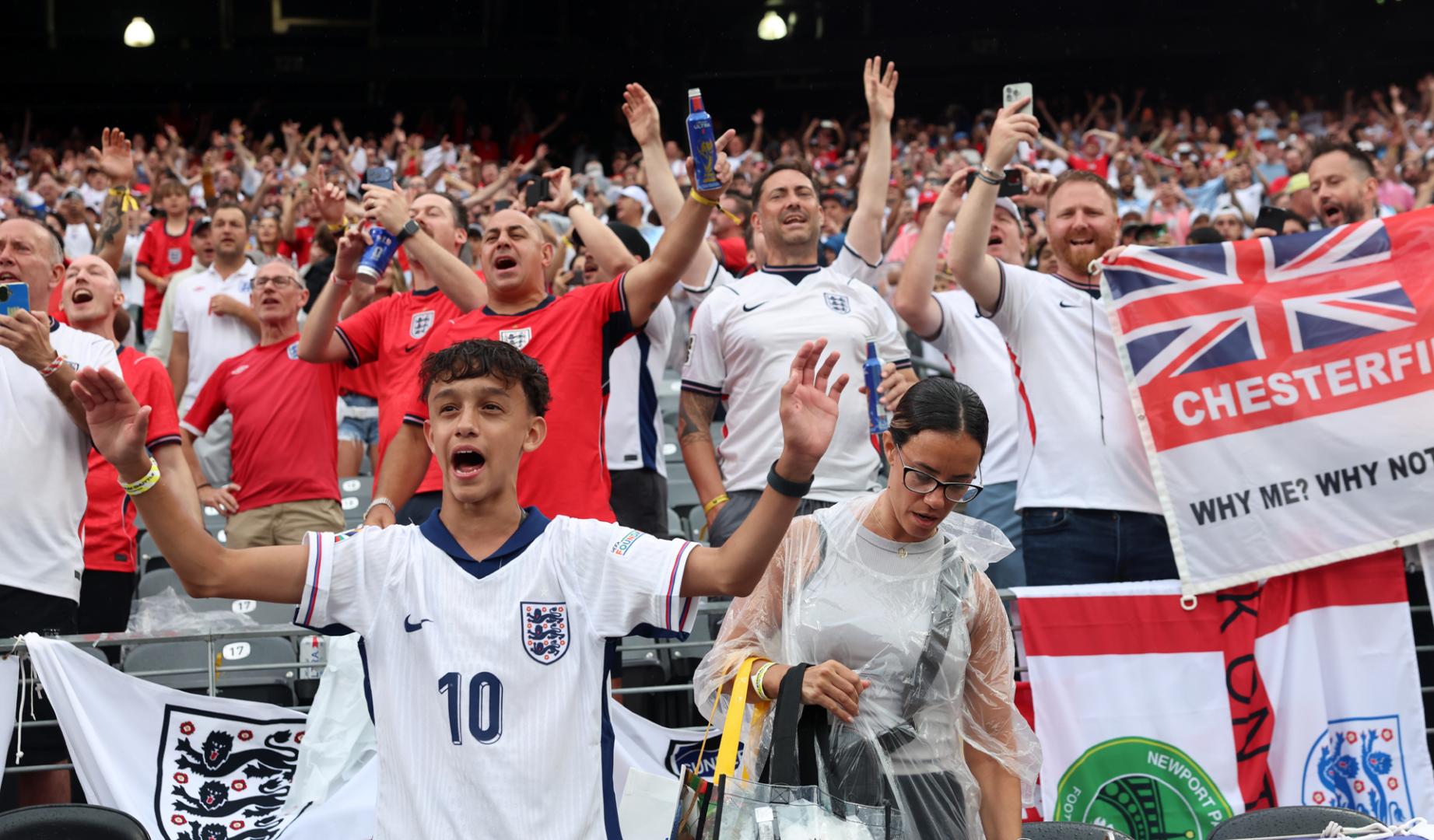 Aficionados ingleses durante el encuentro contra Panamá