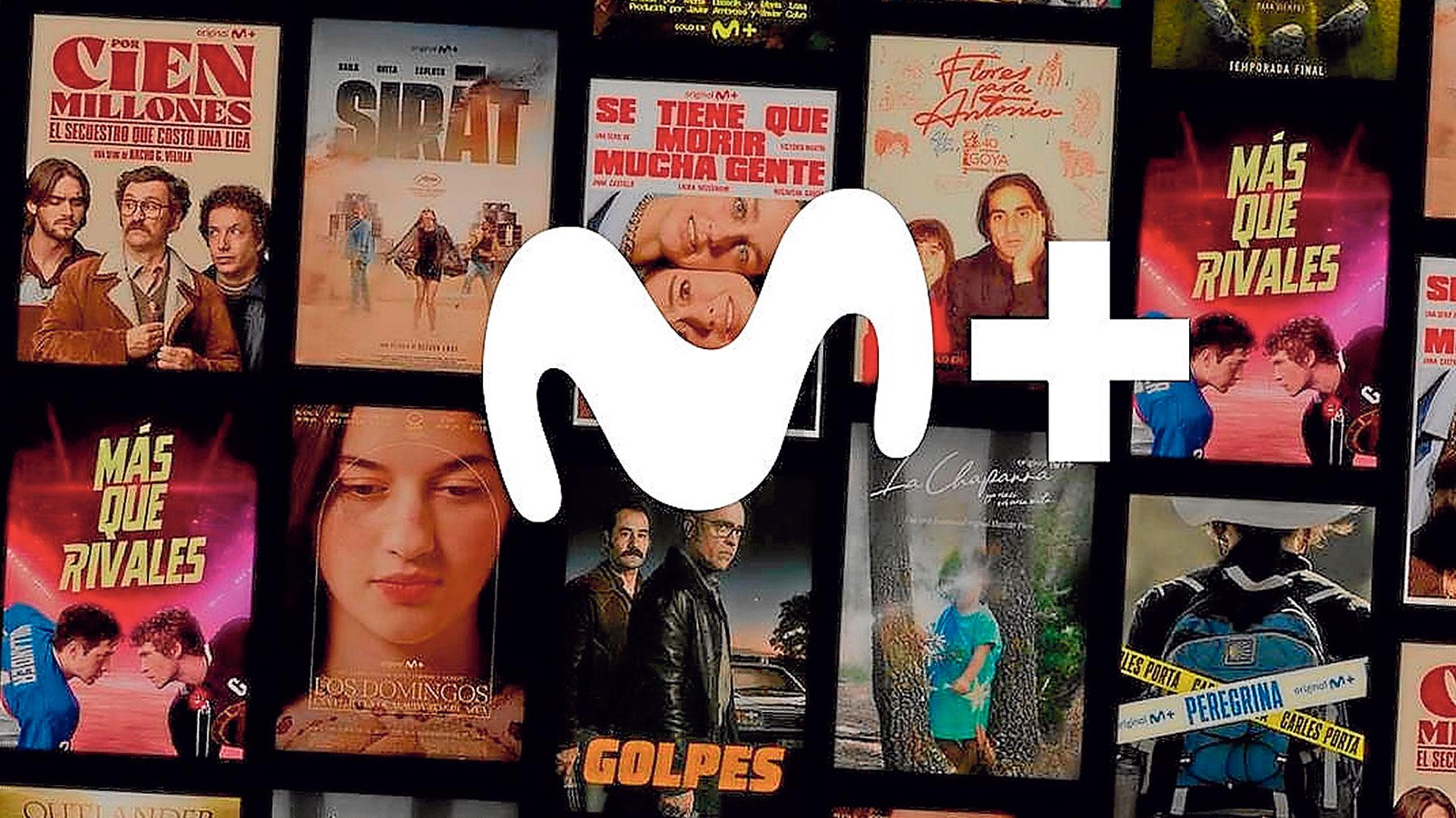 Un cartel promocional de la oferta de películas de Movistar Plus