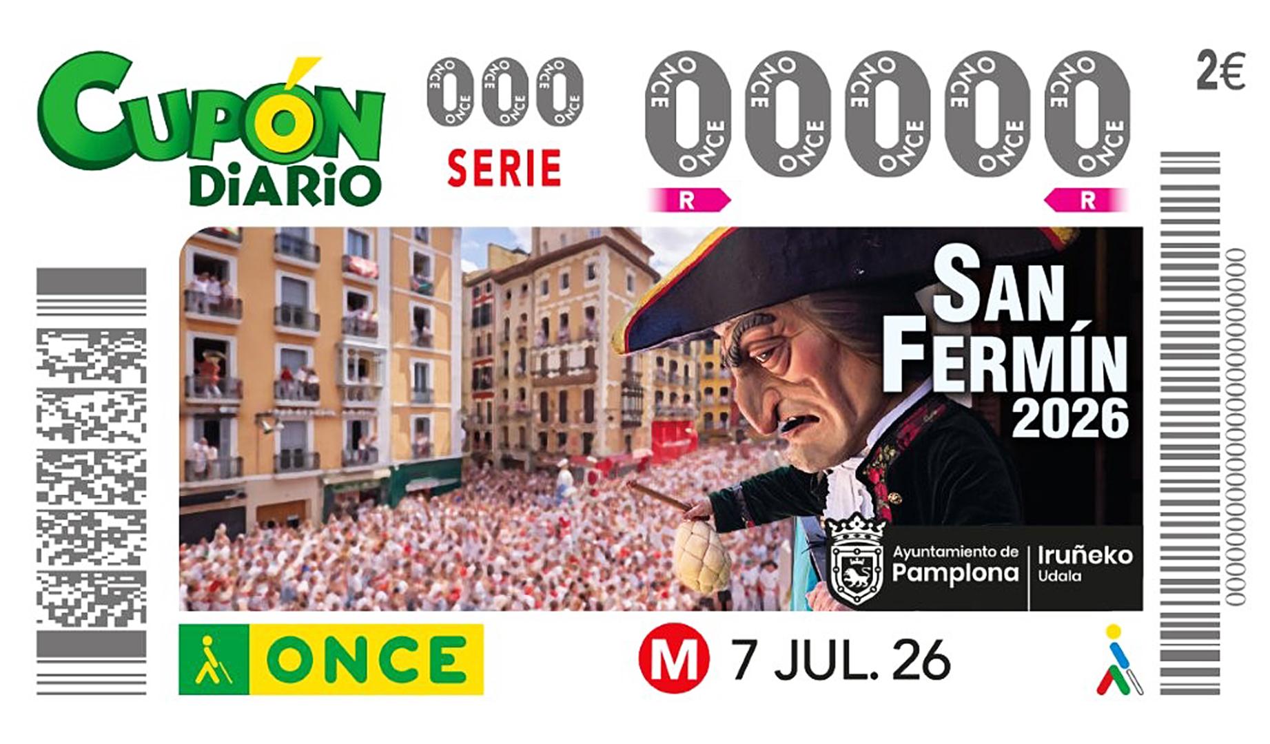Imagen del cupçon de la ONCE del 7 de julio con la imagen de Caravinagre