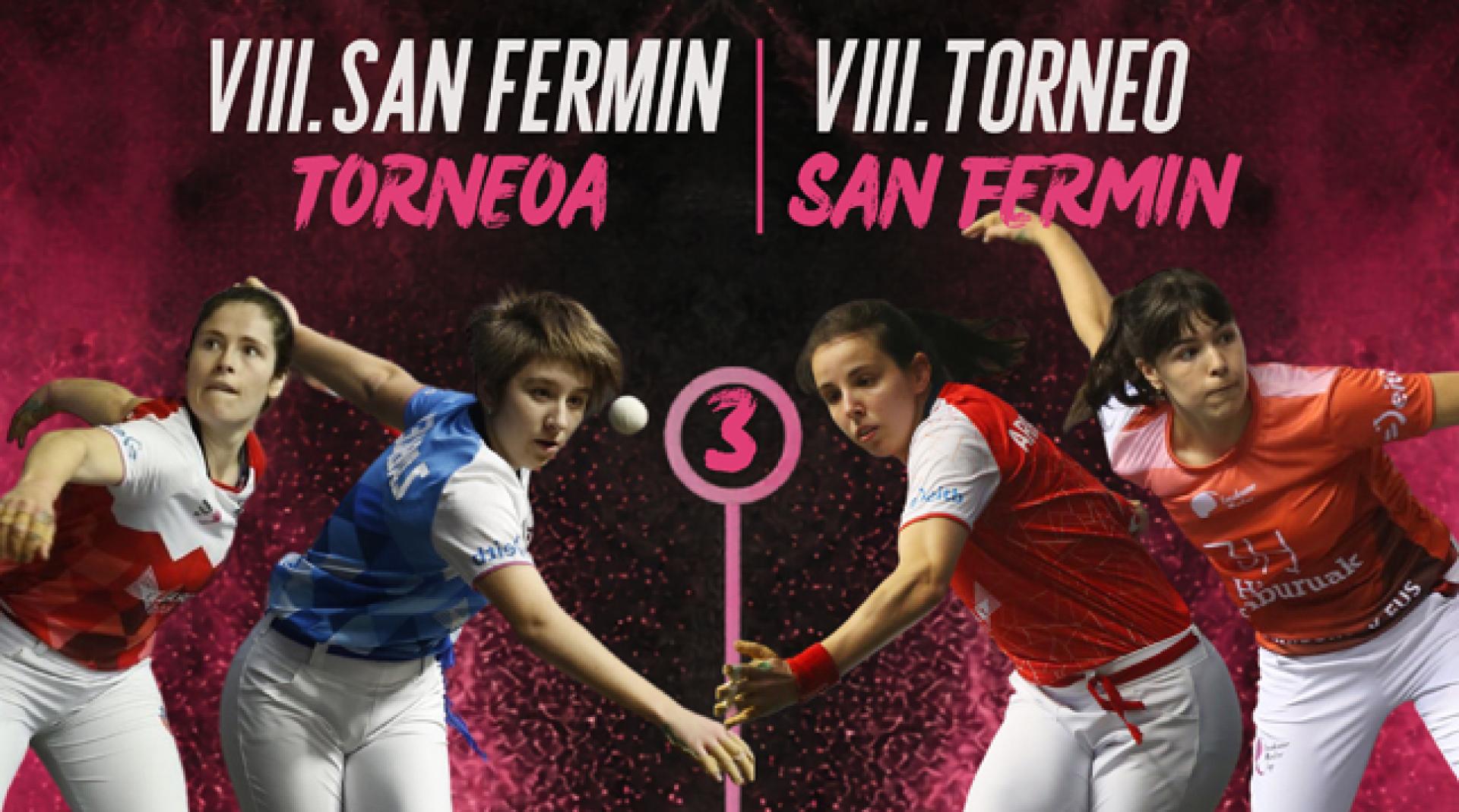 Detalle del cartel de la gran final de pelota femenina en el frontón Labrit