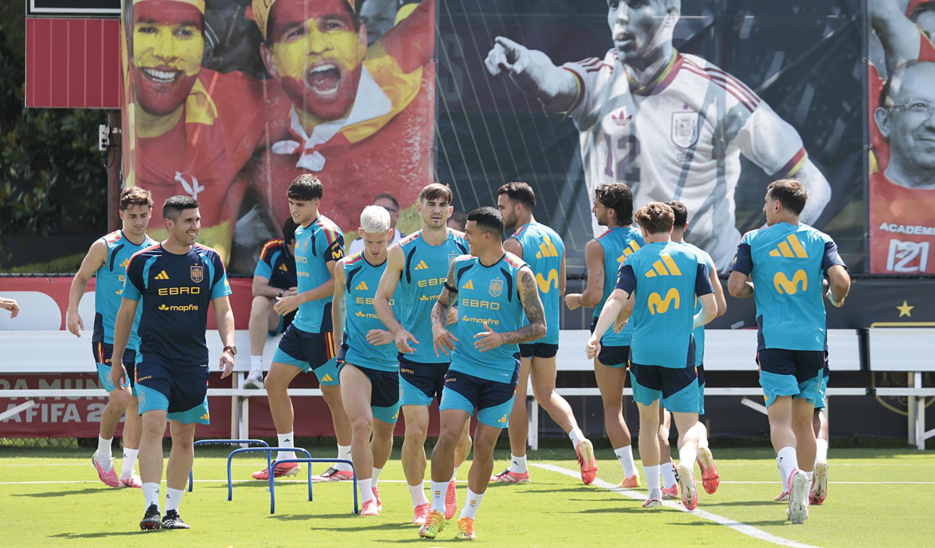 Los jugadores de la selección española durante un entrenamiento anterior en Chattanooga