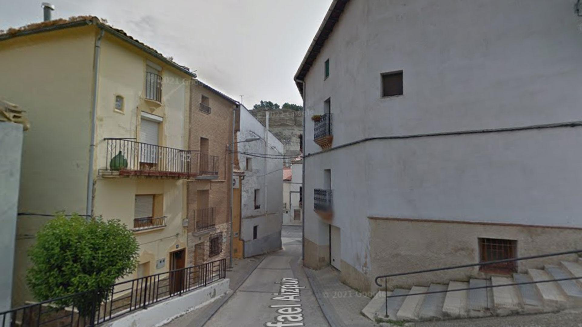 Calle Rafael Aizpún de Caparroso en la que se ha producido el accidente