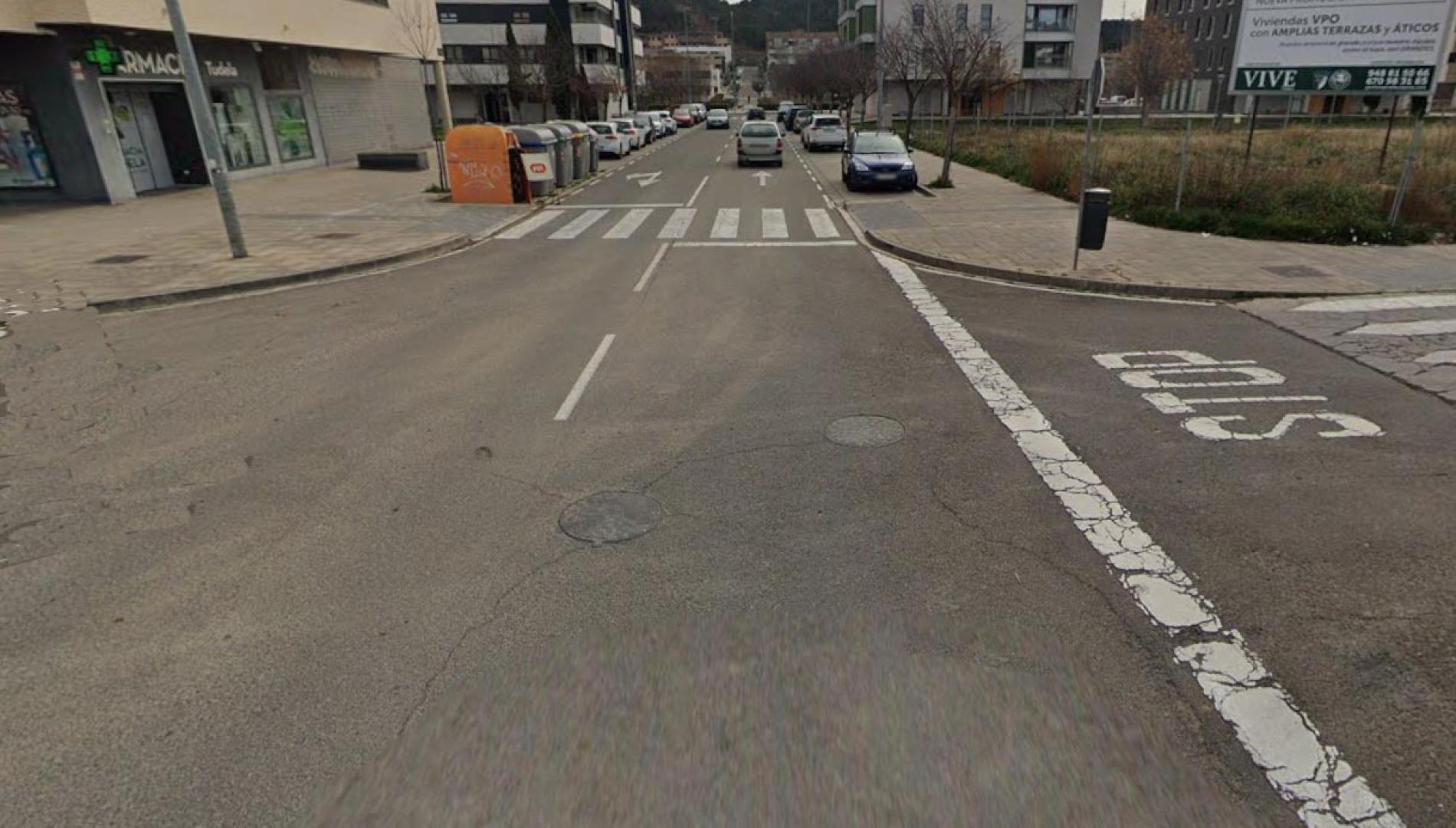 Cruce en el que ha tenido lugar el atropello en Tudela