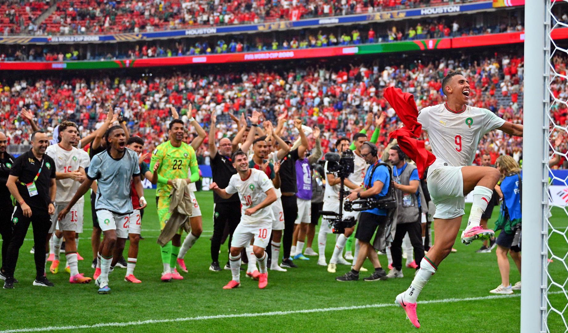Los jugadores de Marruecos celebran el triunfo contra Canadá