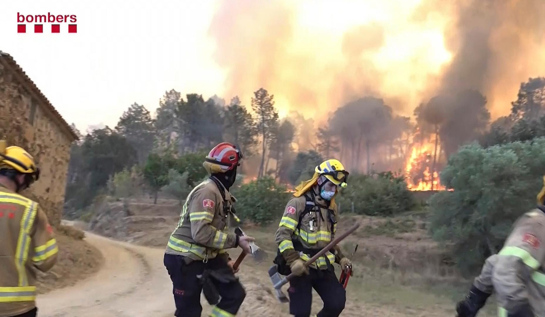 Captura de un video de Bombers Cataluña, de agentes trabajando en la zona del Baix Empordà