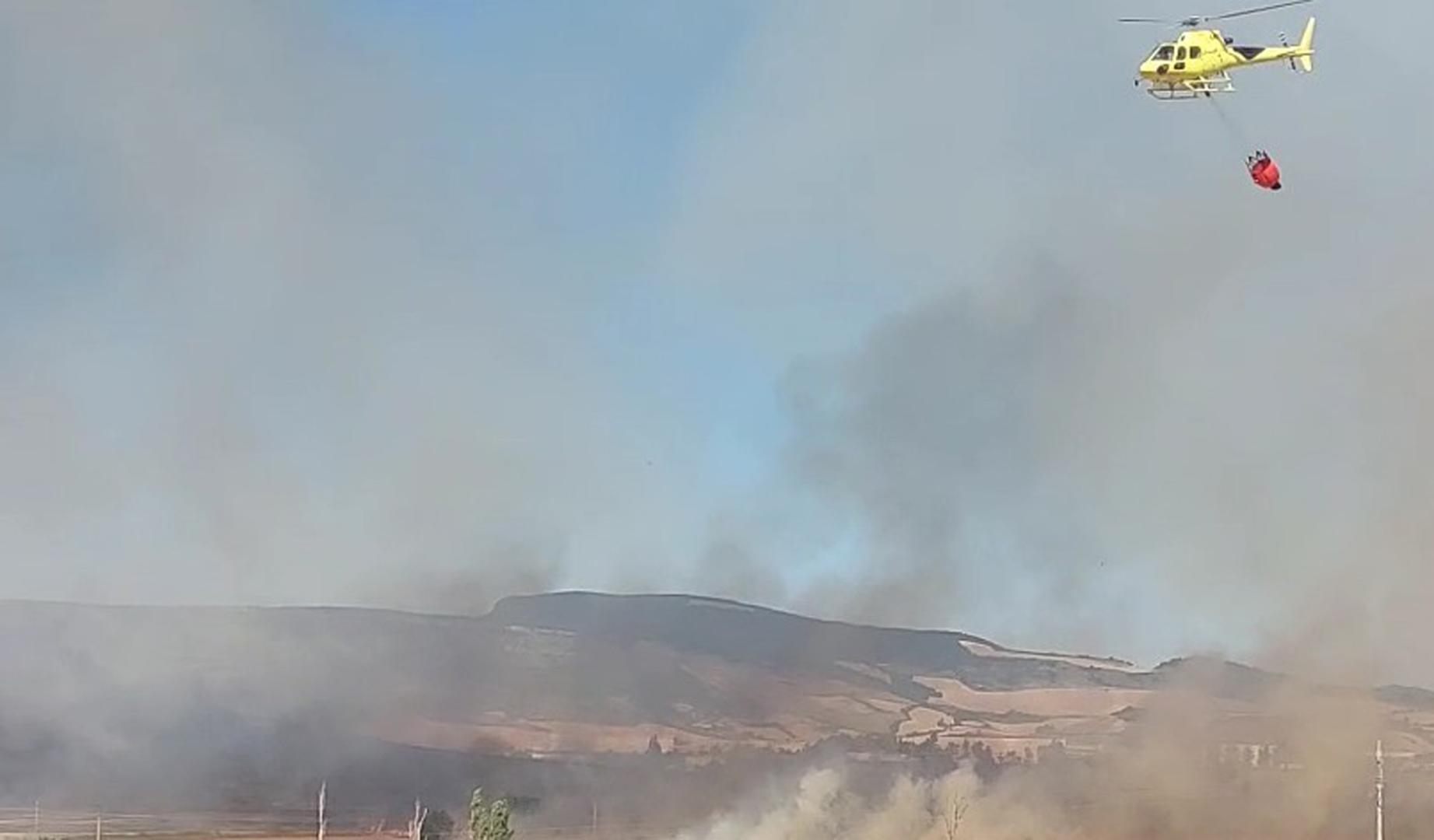 Vídeo del incendio declarado este domingo en en Imárcoain