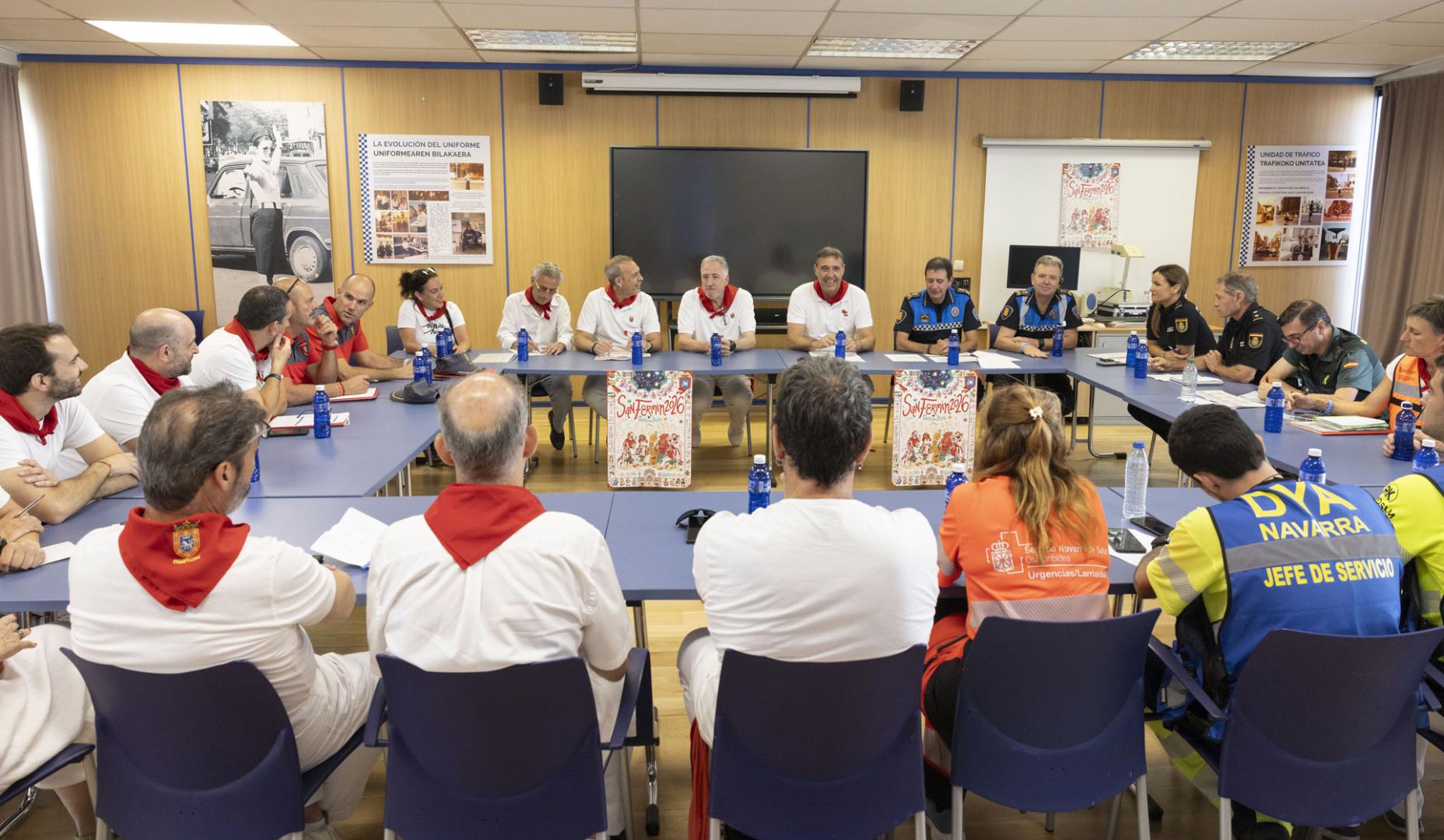 Reunión de la Junta Local de Protección Civil en las fiestas de San Fermín 2026