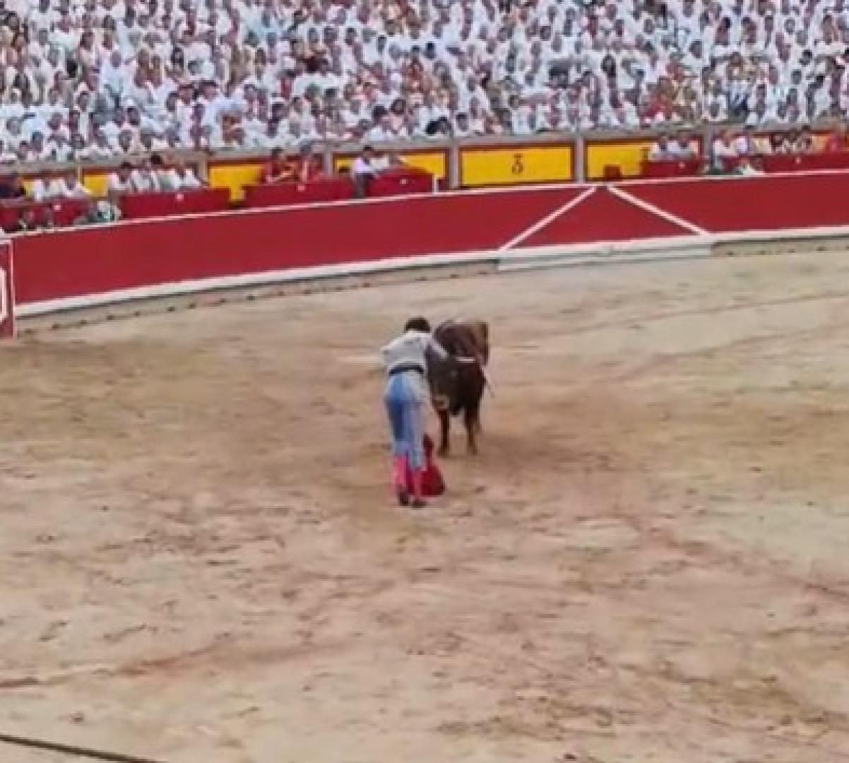 Estocada de Roca Rey a la primera en el quinto toro de la tarde