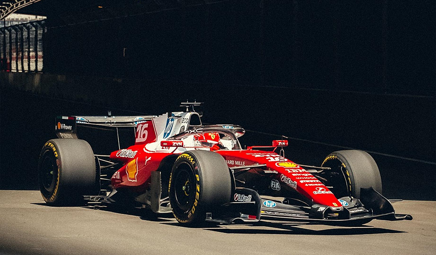 Los pilotos Lewis Hamilton y Charles Leclerc probaron este jueves 9 de julio sus Ferrari sobre el inédito asfalto del trazado de 'Madring'