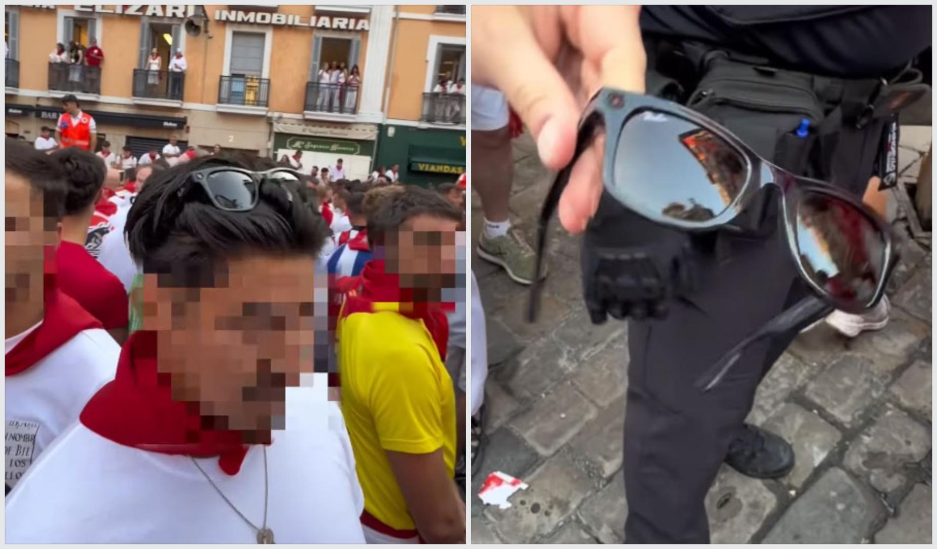 Una de las gafas inteligentes retiradas por la Policía Municipal de Pamplona a corredores que querían grabar el encierros desde dentro