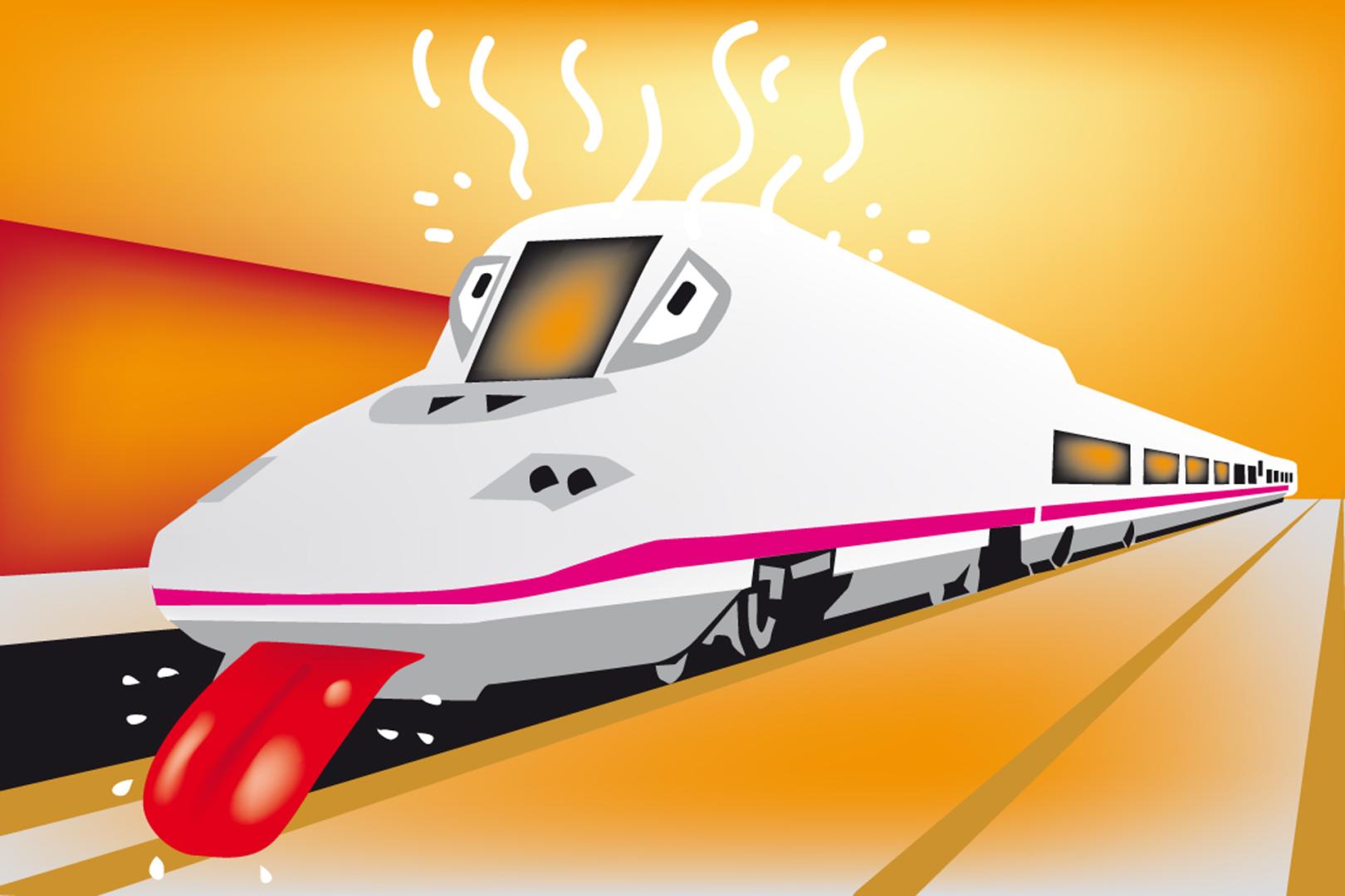 Tren con altas temperaturas