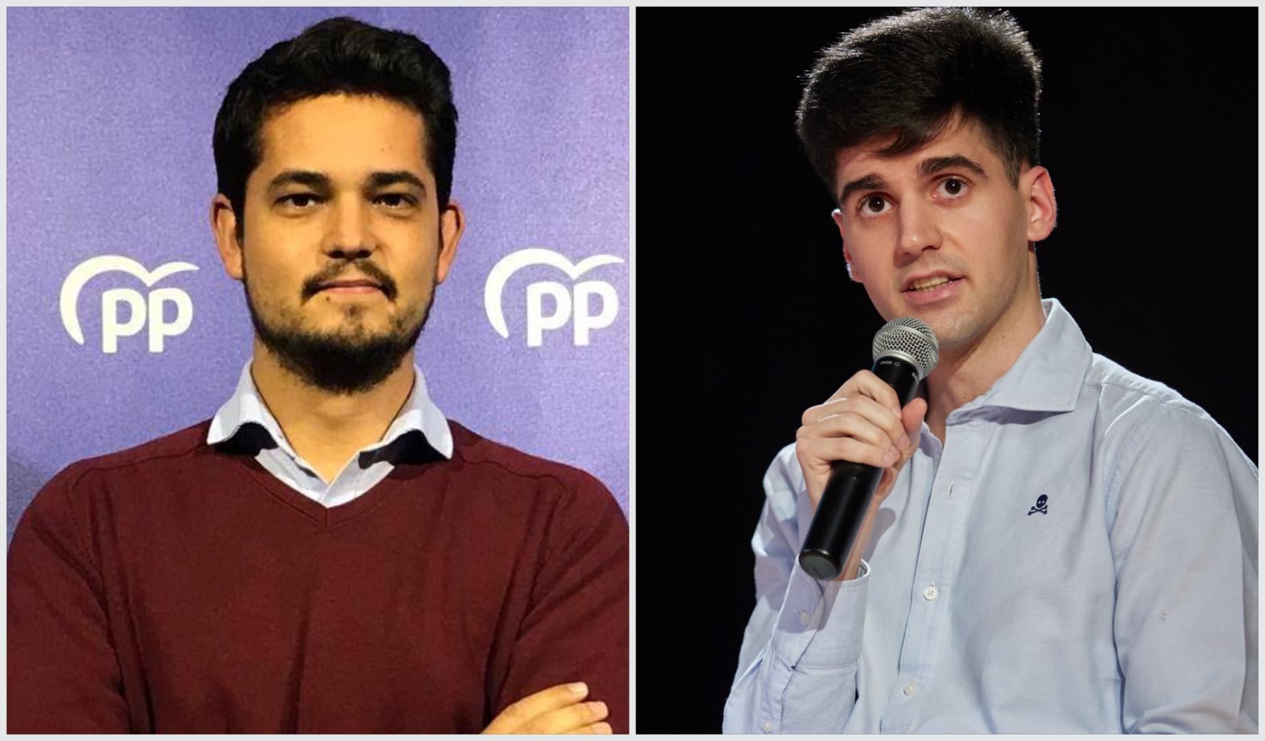 El presidente y el secretario general de de Nuevas Generaciones de Navarra, Carlos Giménez (izda.) y David Diago, integran la dirección nacional de la organización juvenil de este partido