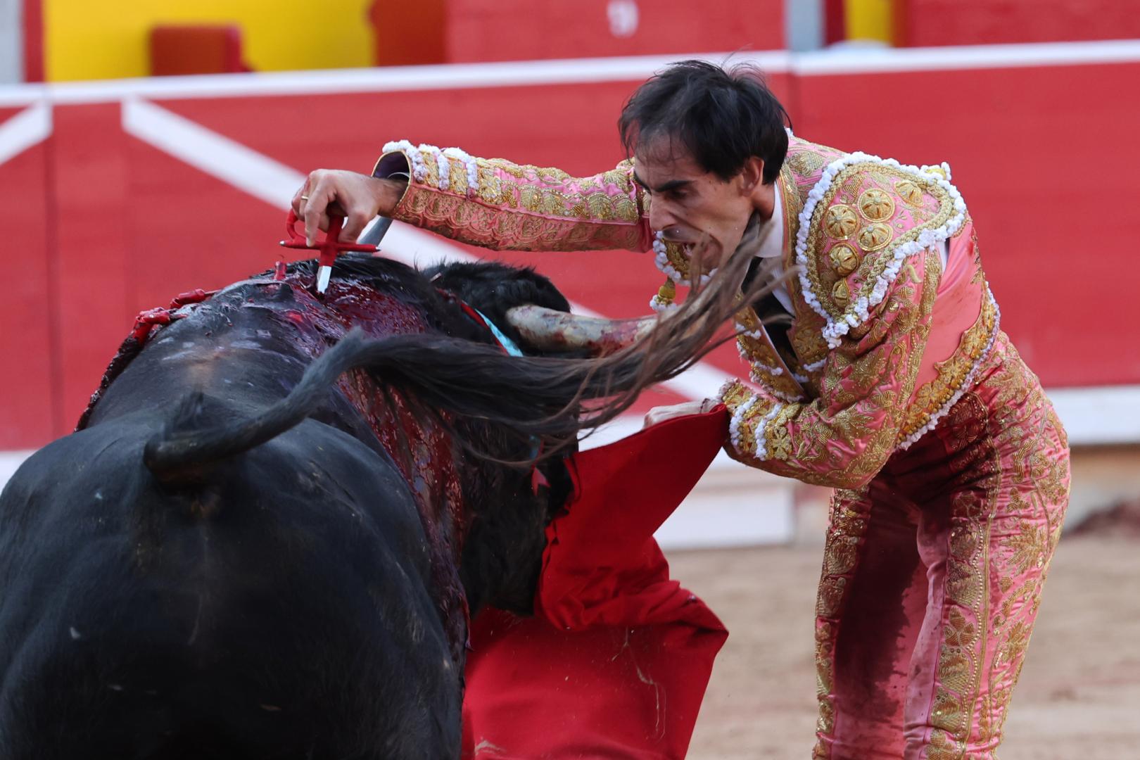 Jiménez Fortes entrando a matar el año pasado en San Fermín. También con toros de La Palmosilla