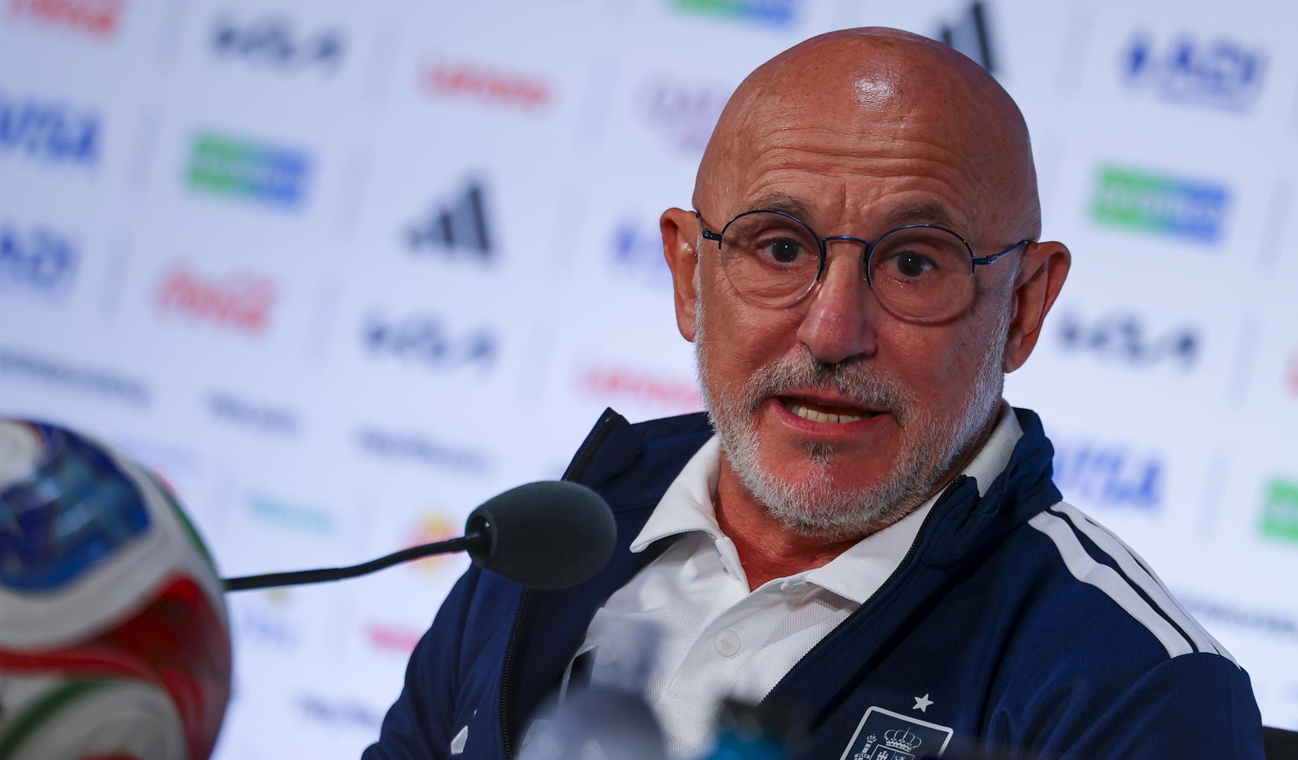 El seleccionador Luis de la Fuente durante la rueda de prensa de la selección española este lunes en Dallas