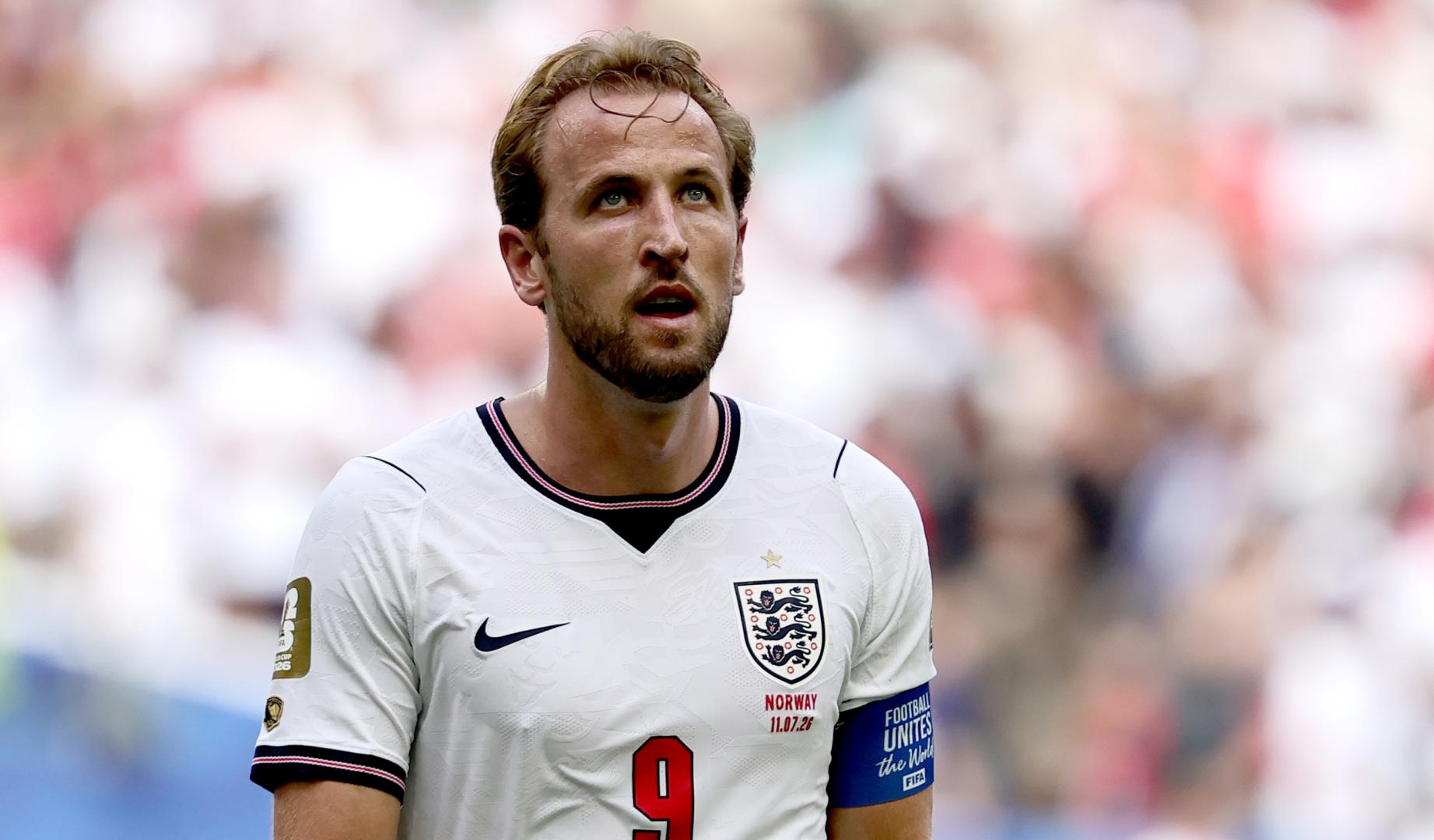 Harry Kane durante el partido de cuartos de final frente a la selección de Noruega