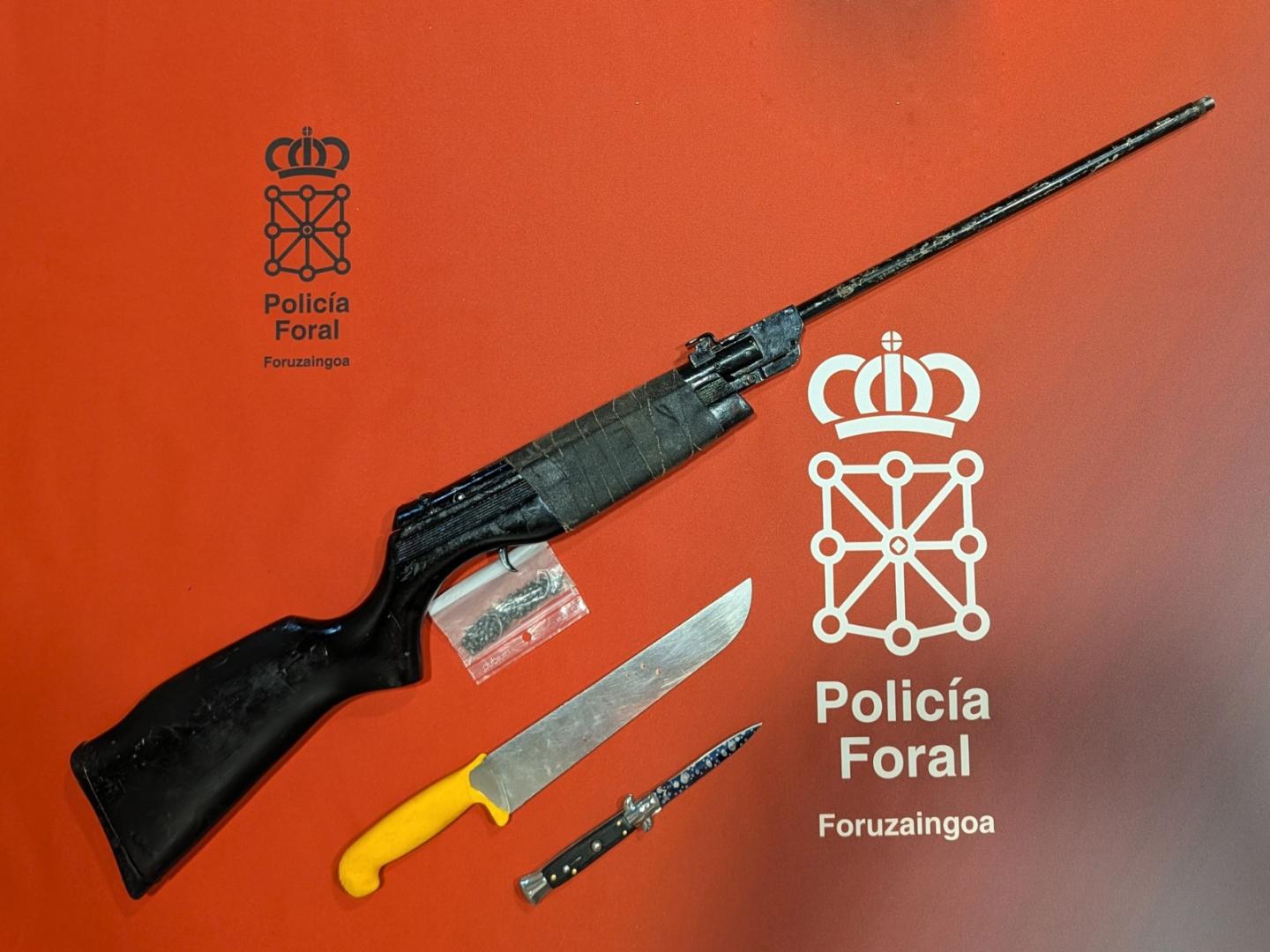 Armas incautadas en la pelea en Cadreita