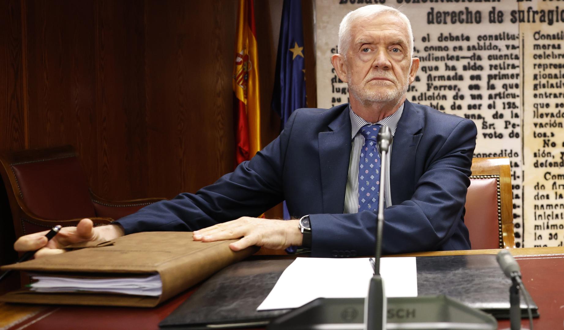 El Director Adjunto Operativo (DAO) de la Guardia Civil, Manuel Llamas, durante su comparecencia en la comisión de investigación del caso Koldo del Senado, este viernes