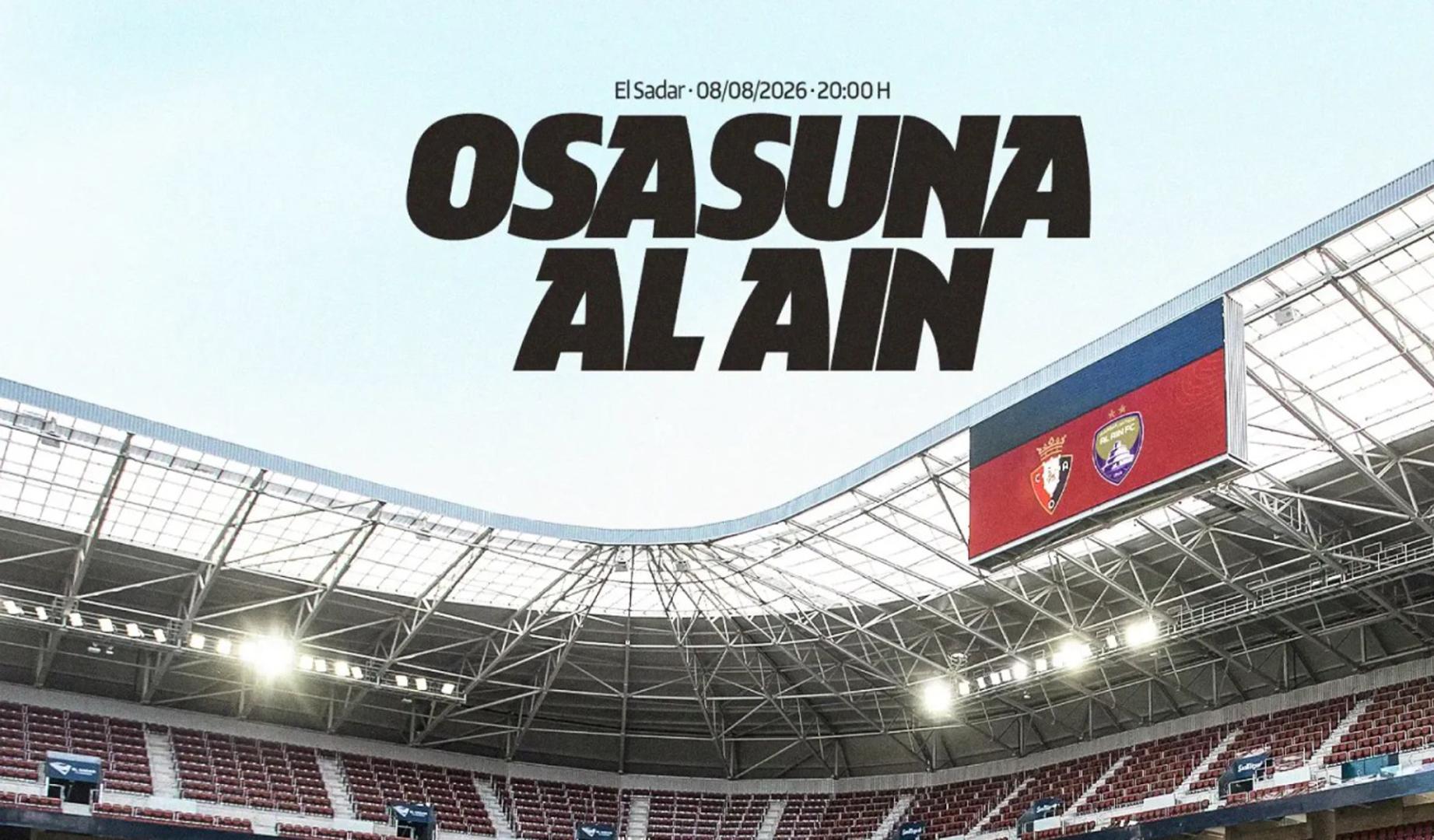 Osasuna cerrará la pretemporada ante el Al Ain en El Sadar
