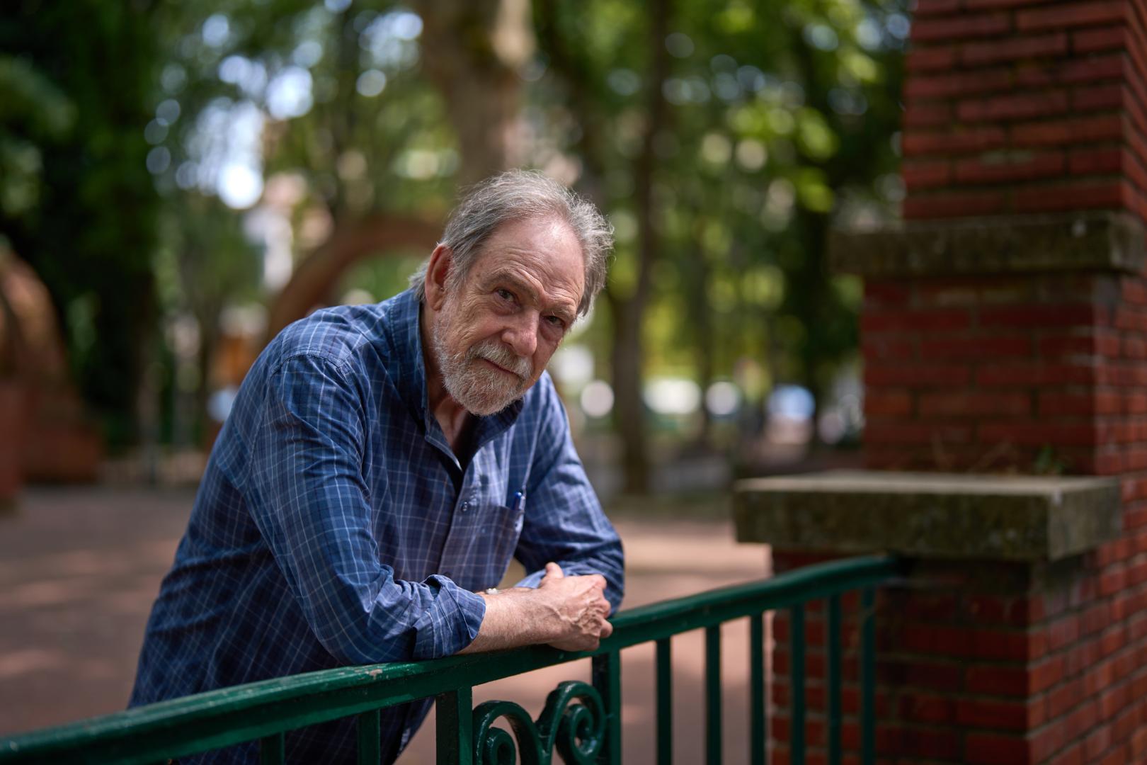 Fernando Abad Vicente, esta semana, en el parque de la Media Luna de Pamplona