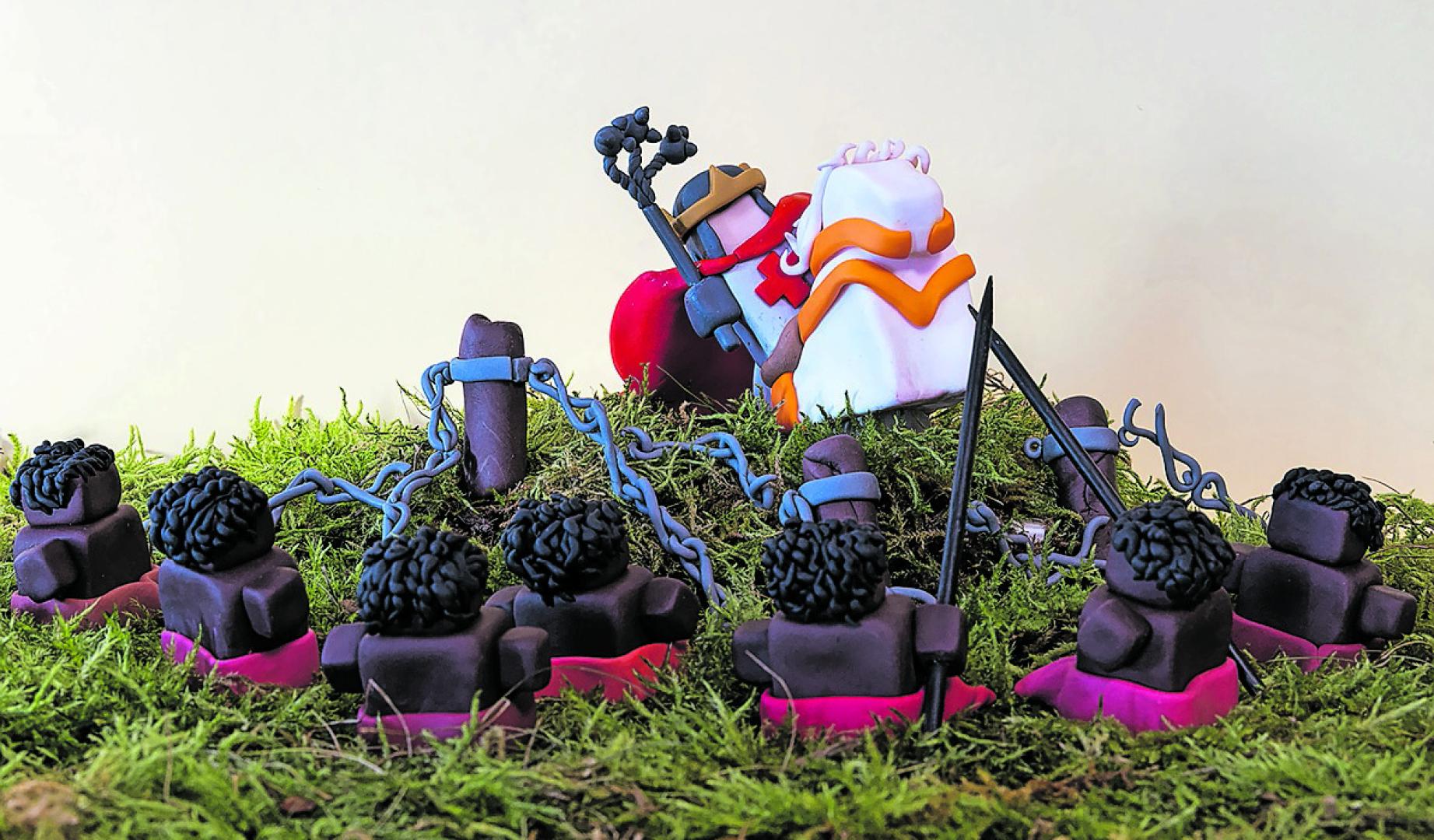 Recreación en plastilina de la carga de Sancho VII El Fuerte en la Batalla de las Navas de Tolosa