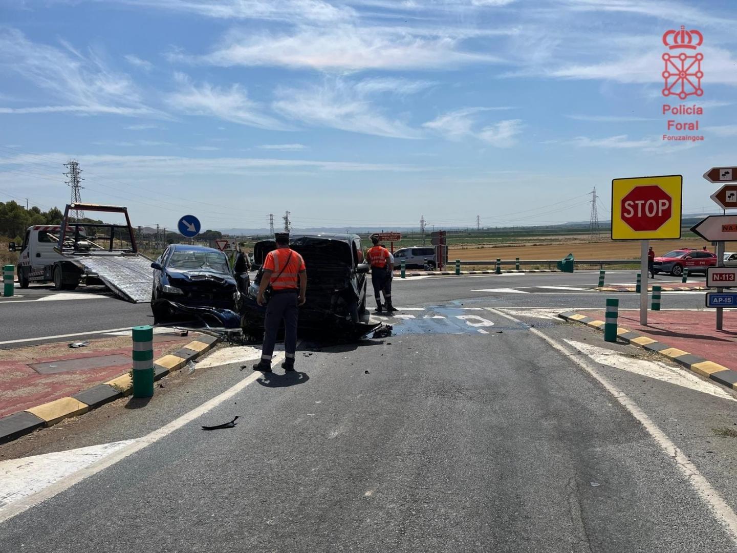Imagen del accidente facilitada por la Policía Foral