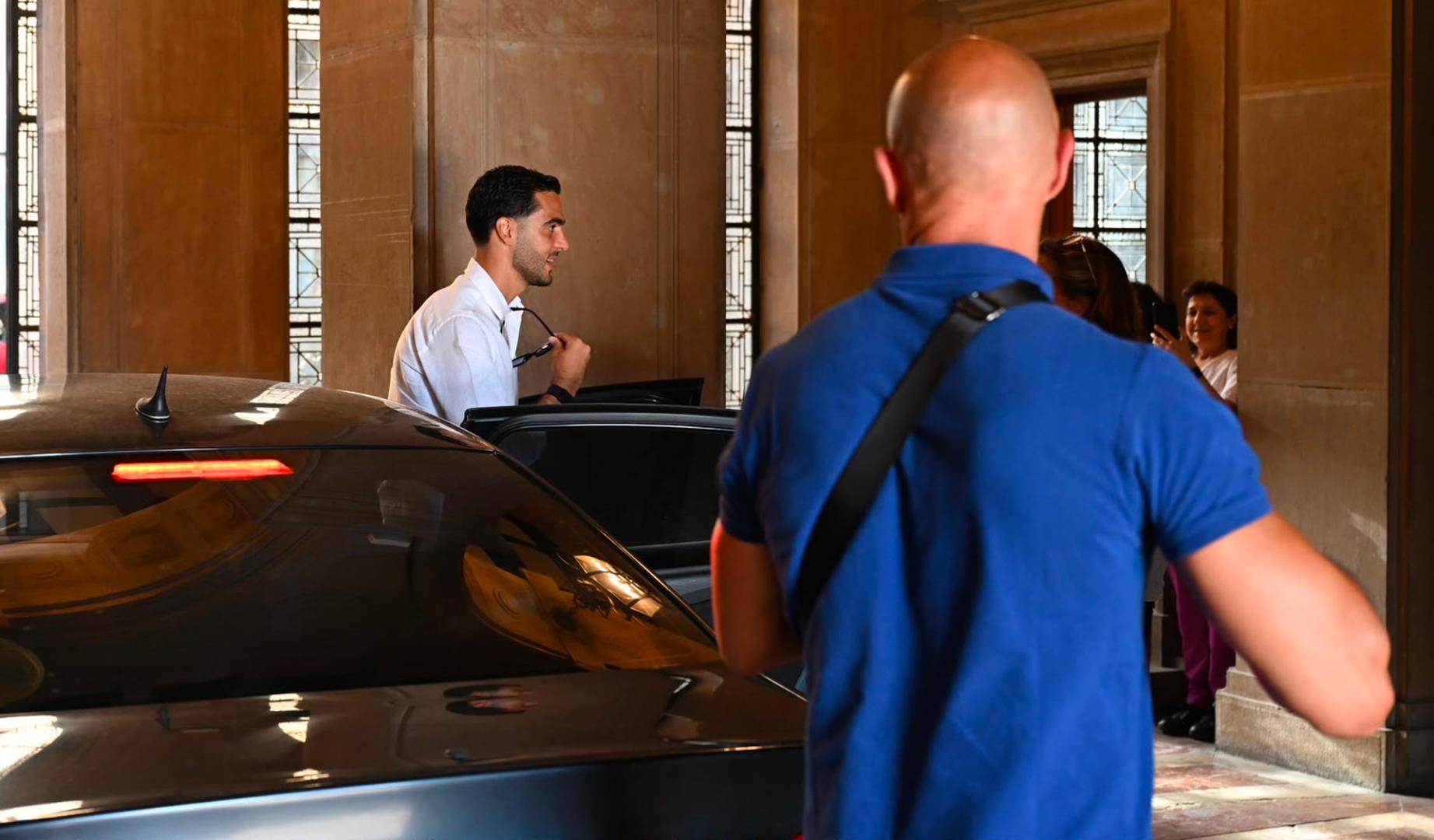 Mikel Merino a su llegada al Palacio de Navarra