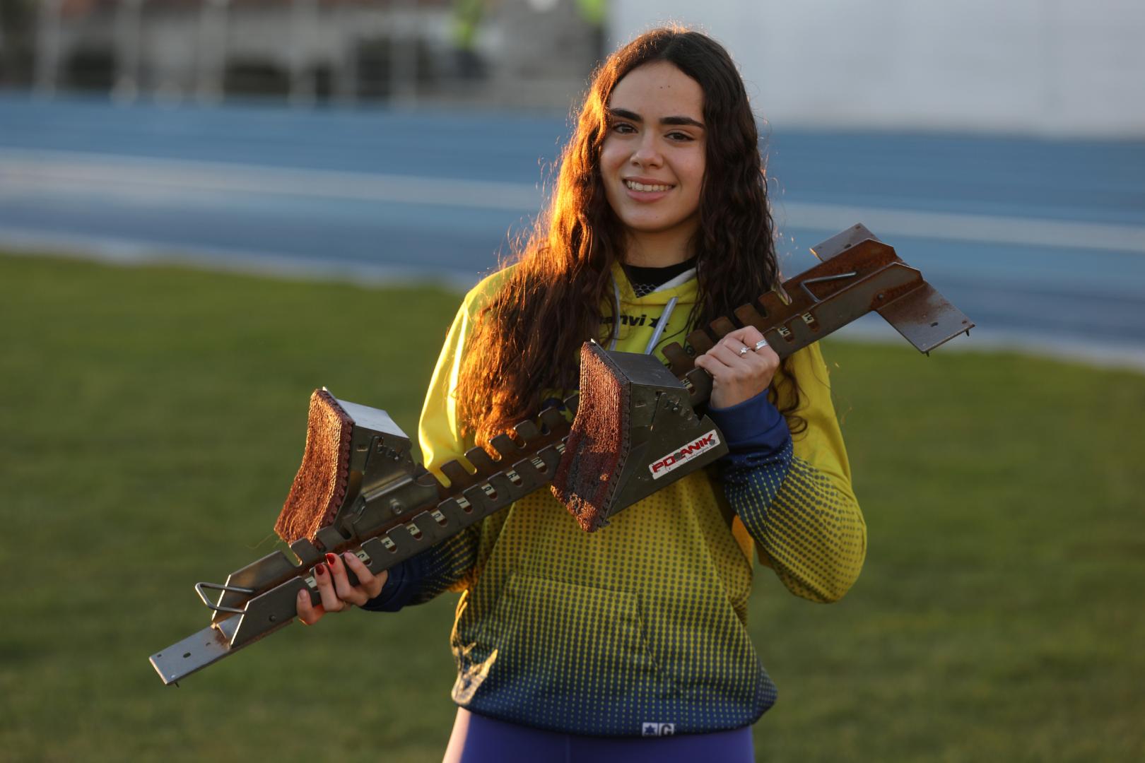 A: EDUARDO BUXENS F: 14 ENERO 2025 L: PAMPLONA , LARRABIDE T: CARLA AGUIRRE , VELOCIDAD , ATLETISMO Carla Aguirre, del GANA, el pasado martes en Larrabide.