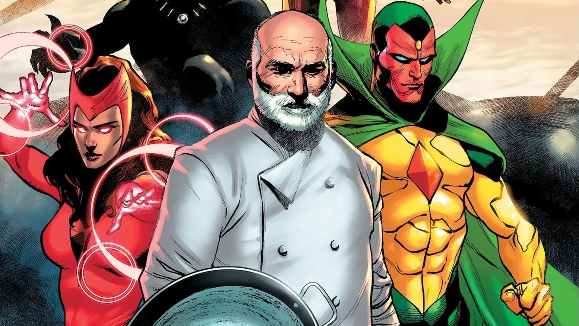 El chef José Andrés, dibujado como un personaje más del cómic de Los Vengadores