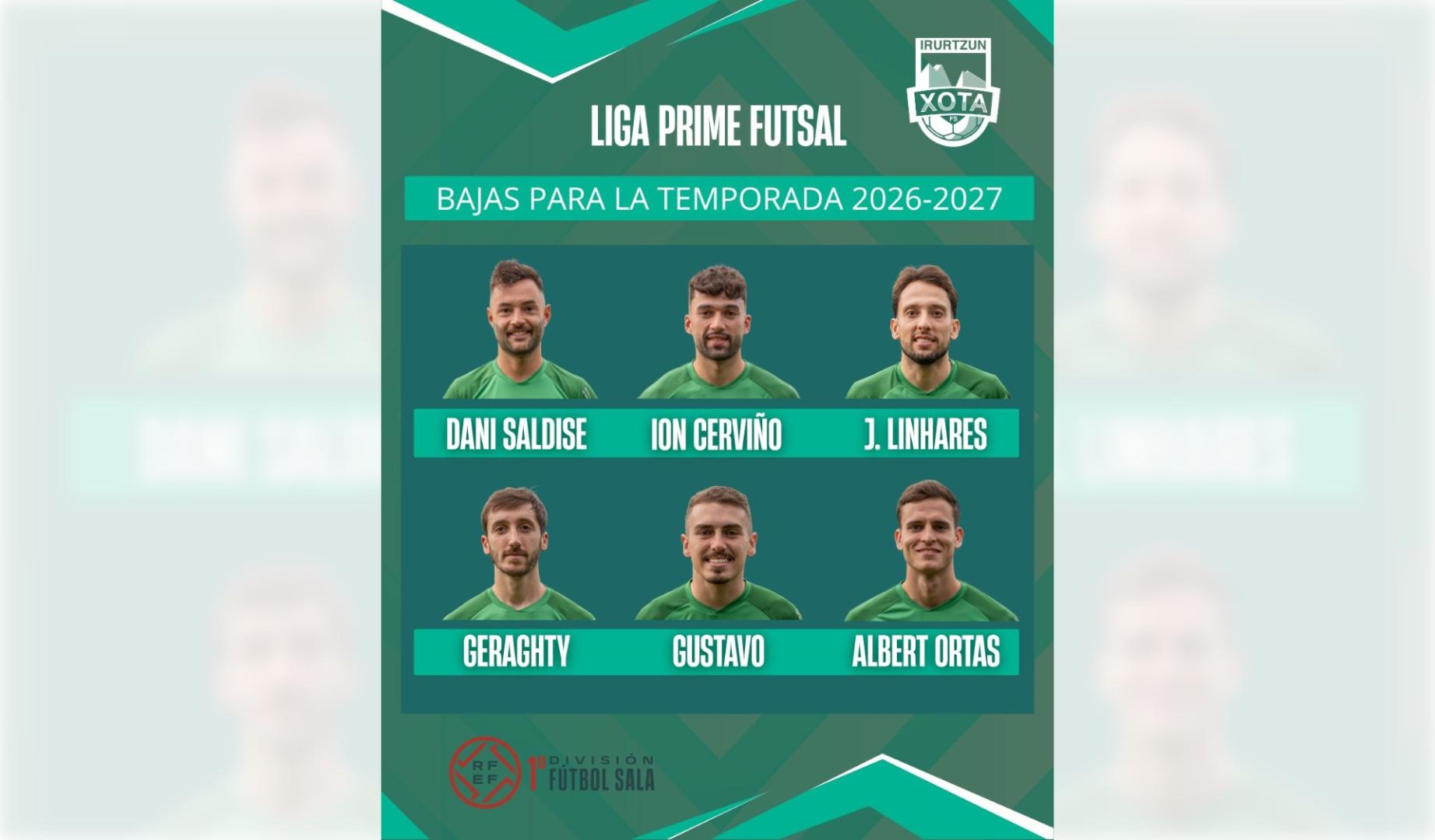 Imagen de las bajas del Club Deportivo Xota