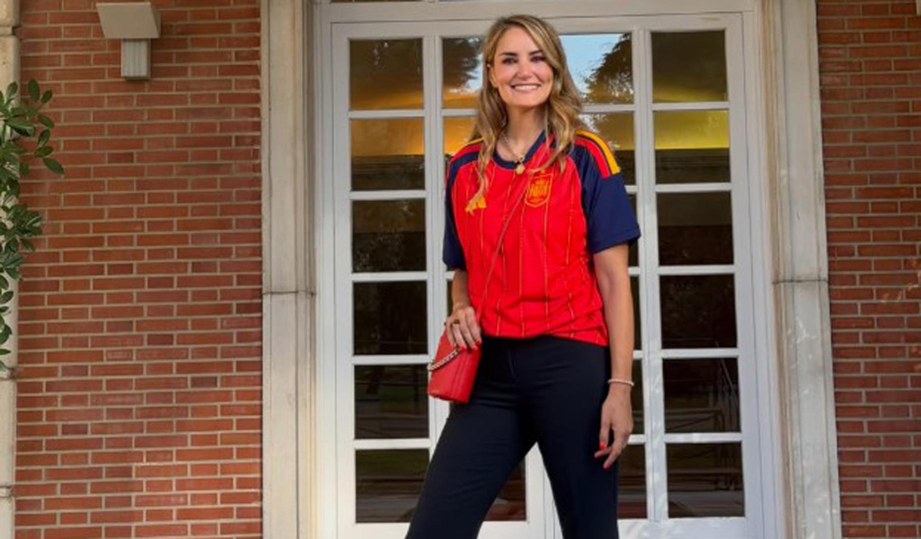 Alba Carrillo durante la celebración del Mundial