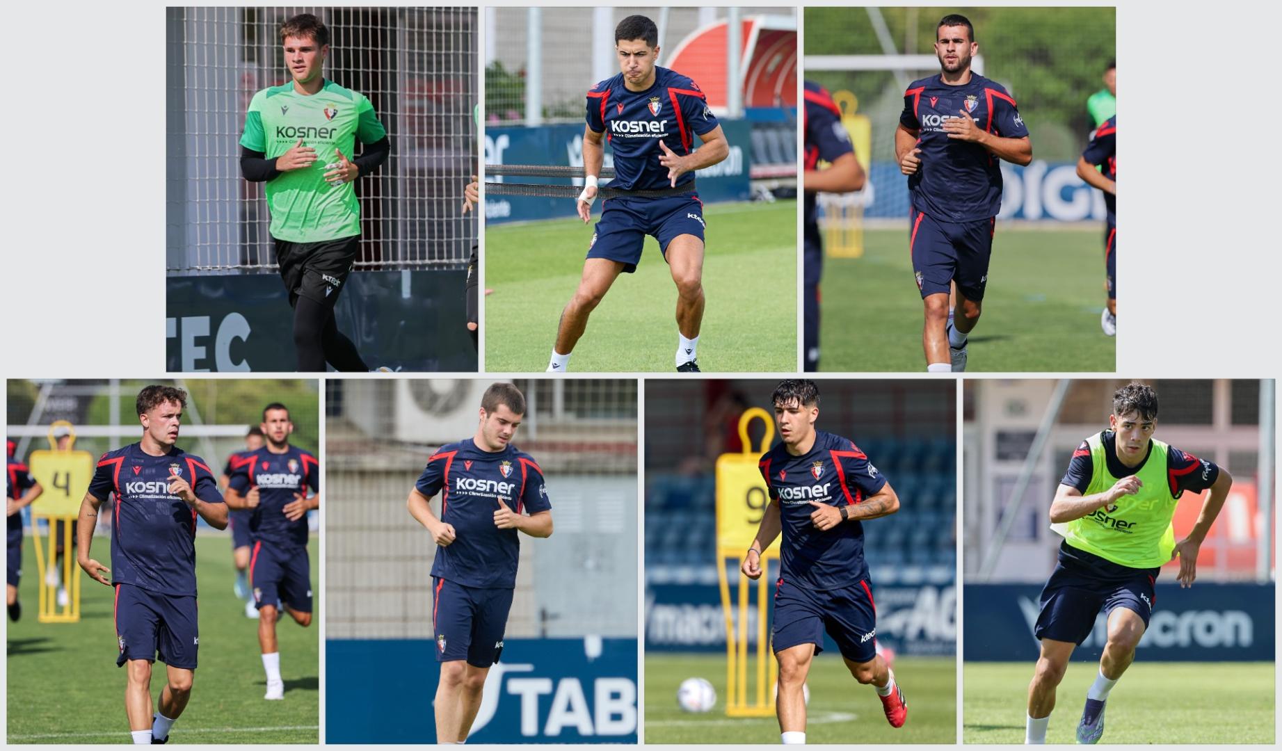 En la fila superior, de izda. a dcha., Rafa Fernández (22 años), Álex Jiménez (21 años) y Unai Santos (20 años). En la inferior, Mauro Echegoyen (20 años), Miguel Auría (21 años), Unai Morales (20 años) y Asier Bonel (18 años).