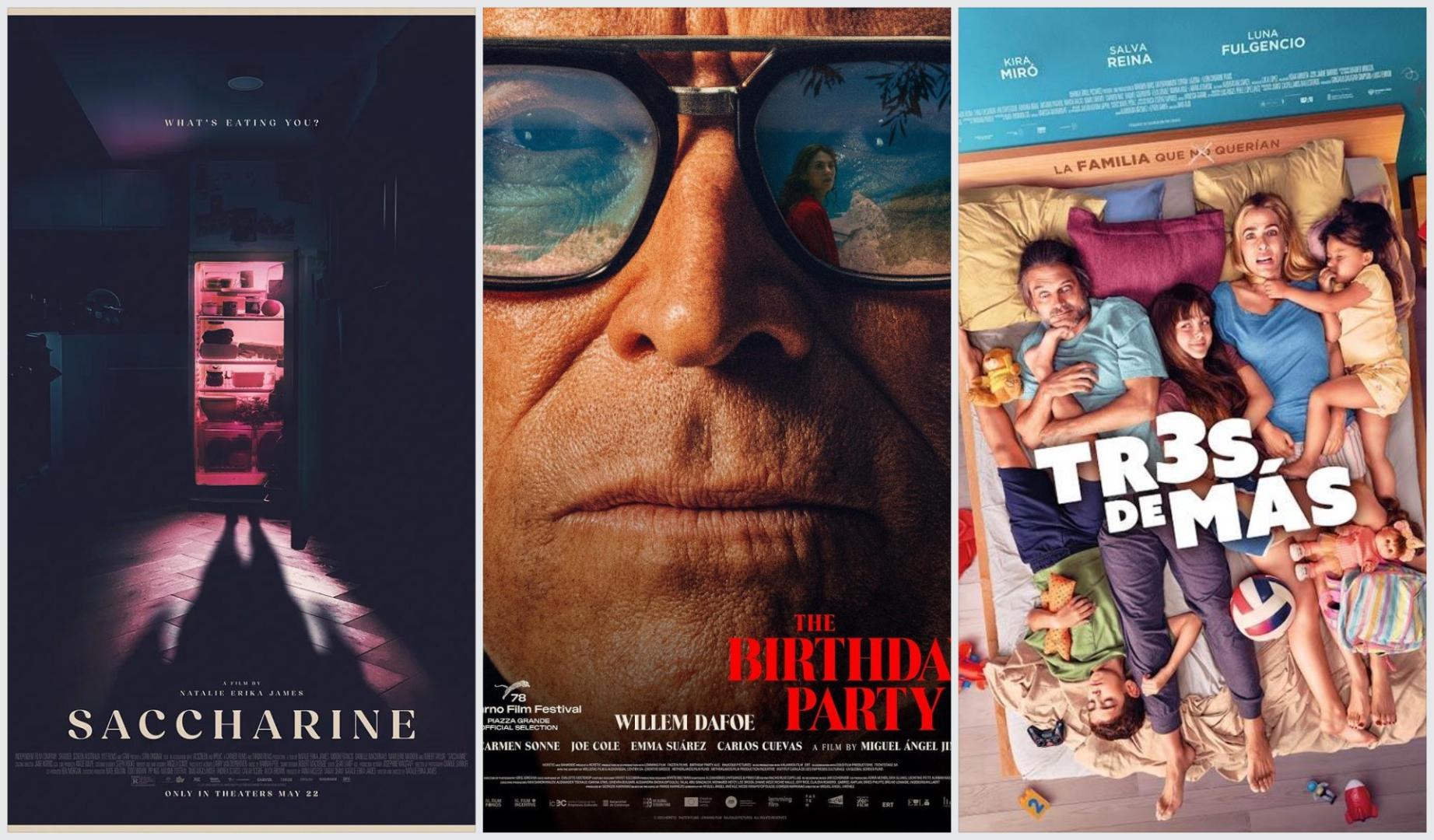'Tres de más', con Salva Reina y Kira Miró, el drama protagonizado por Willem Dafoe 'El anfitrión' y la película de terror 'Insaciable'