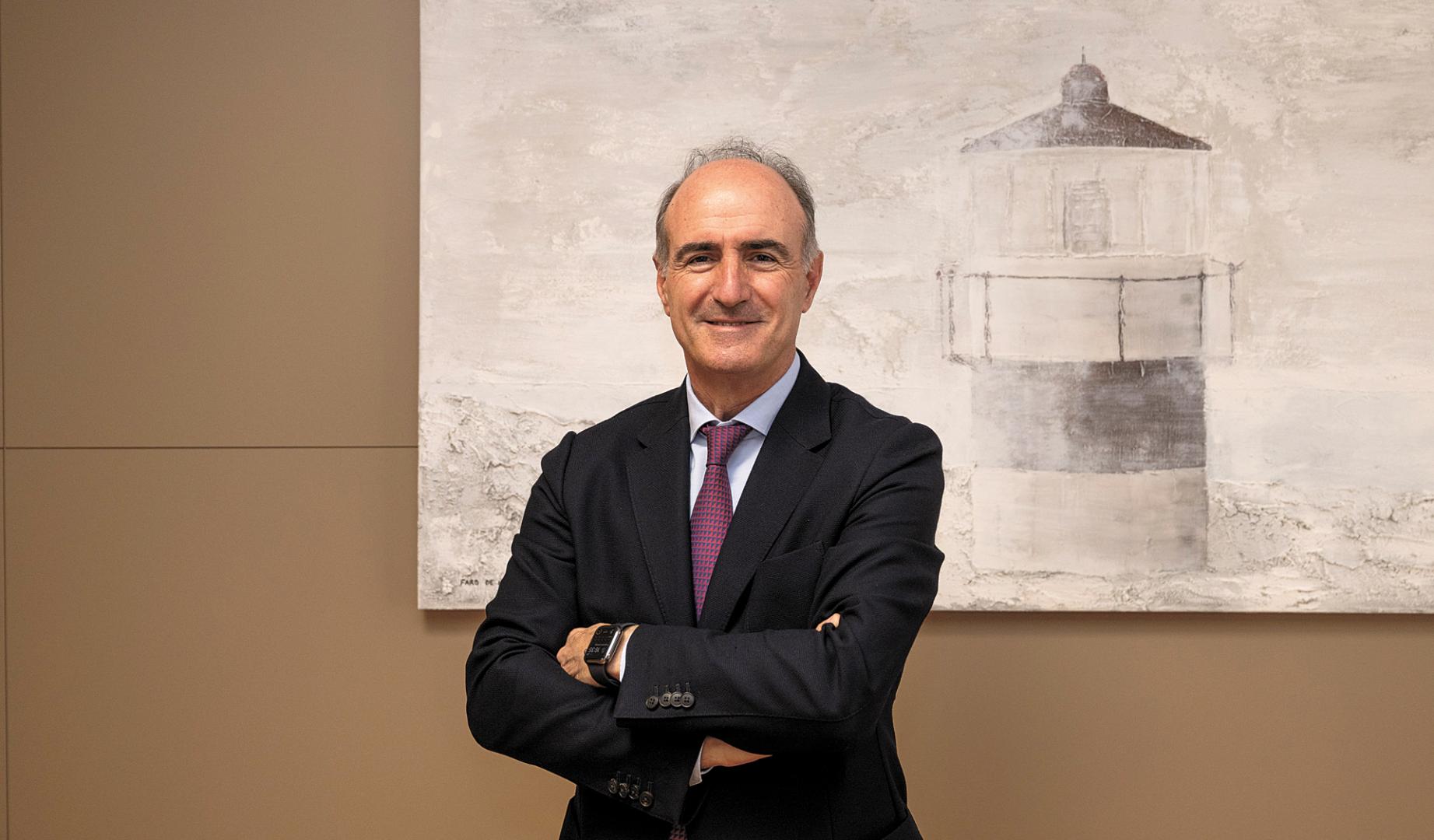 Alberto Rodríguez-Fraile, presidente de A&G banca privada y gestión de patrimonios, en Pamplona.