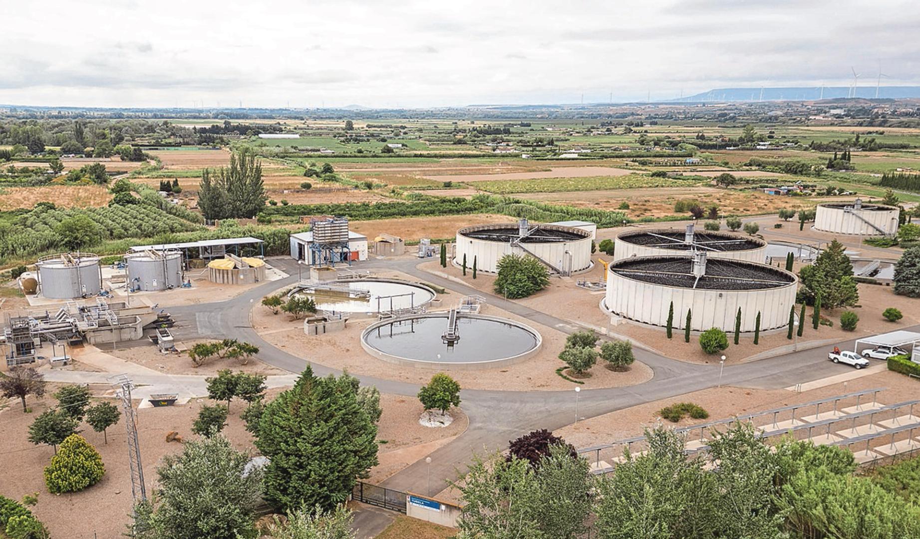 Imagen de la depuradora de Tudela, donde estaba prevista la planta de tratamiento de fangos